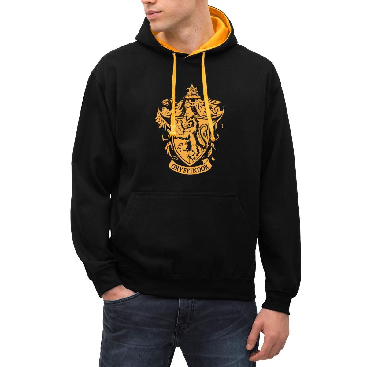 Hoodie Harry Potter Haus Gryffindor Wappen Logo Unisex Kontrast Hoodie