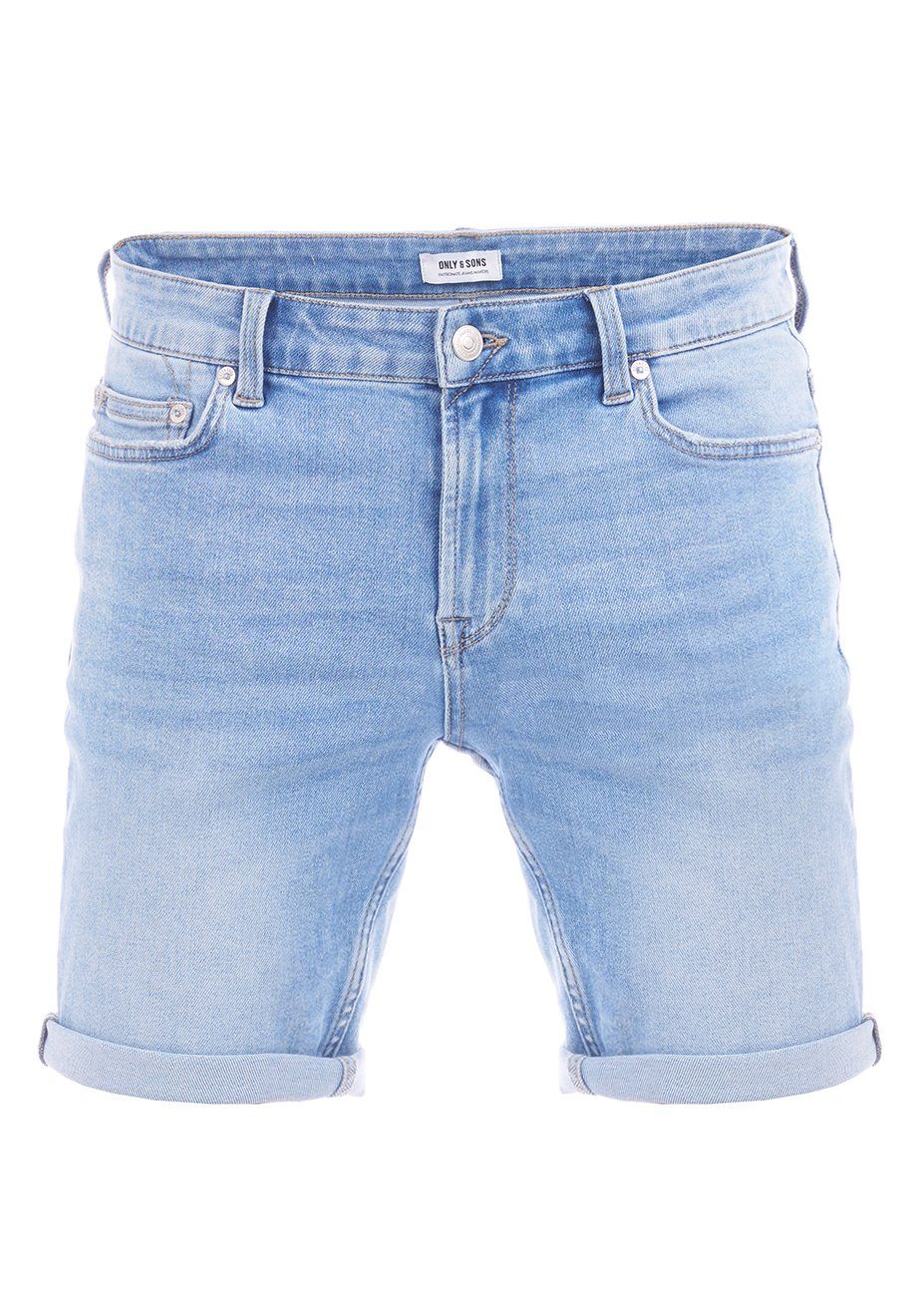 ONLY ONSPLY (22029141) Stretch Shorts Herren Blue Regular & Bermudashorts 2er Pack mit Light / Jeansshorts Black SONS Fit