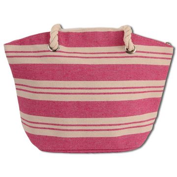 Robin Ruth Strandtasche Robin Ruth Strandtasche Baumwolle, Strandtasche Baumwolle, Polyester, rosa, beige ca. 20cm hoch