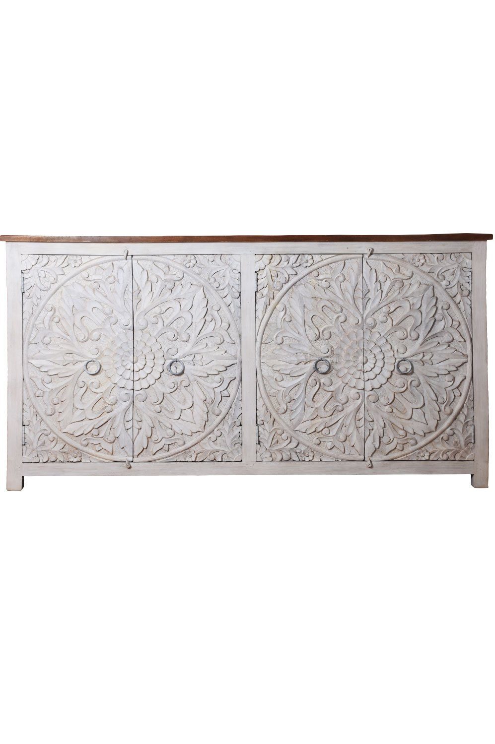 Marrakesch Orient & Mediterran Interior Sideboard Orientalische Massivholz Kommode Sideboard Faiza Weiß (1 St), Handarbeit