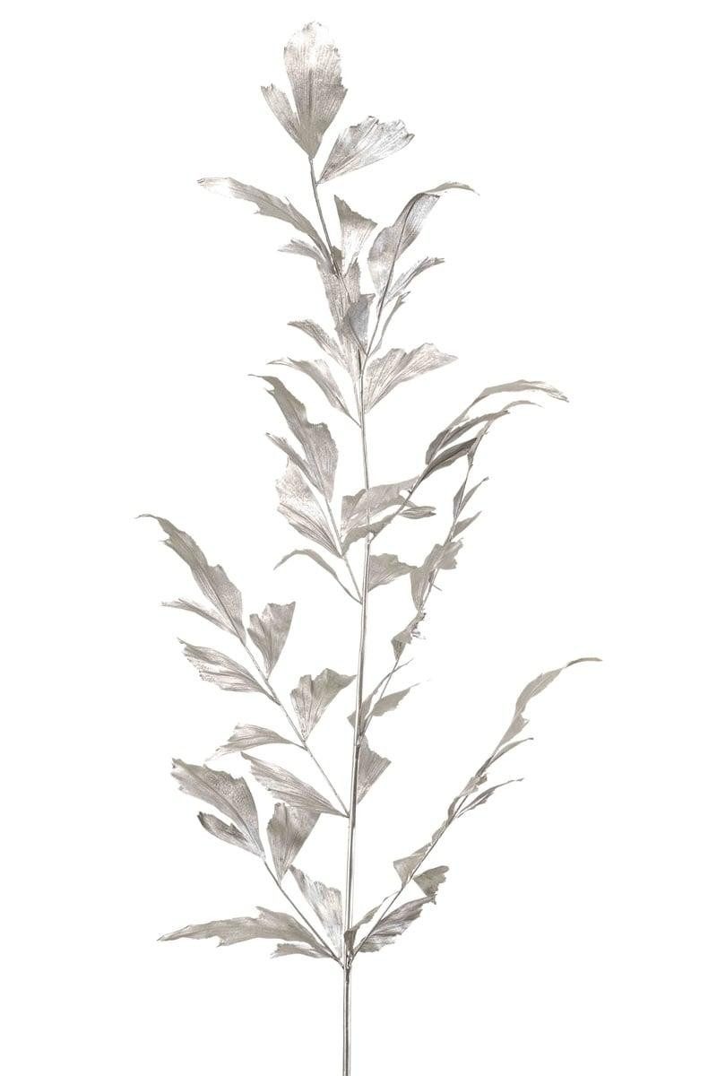 Kunstzweig Kunstblatt Fischschwanzpalme MANIESO, Silber, 130cm Fischschwanzpalme, artplants, Höhe 130.0 cm