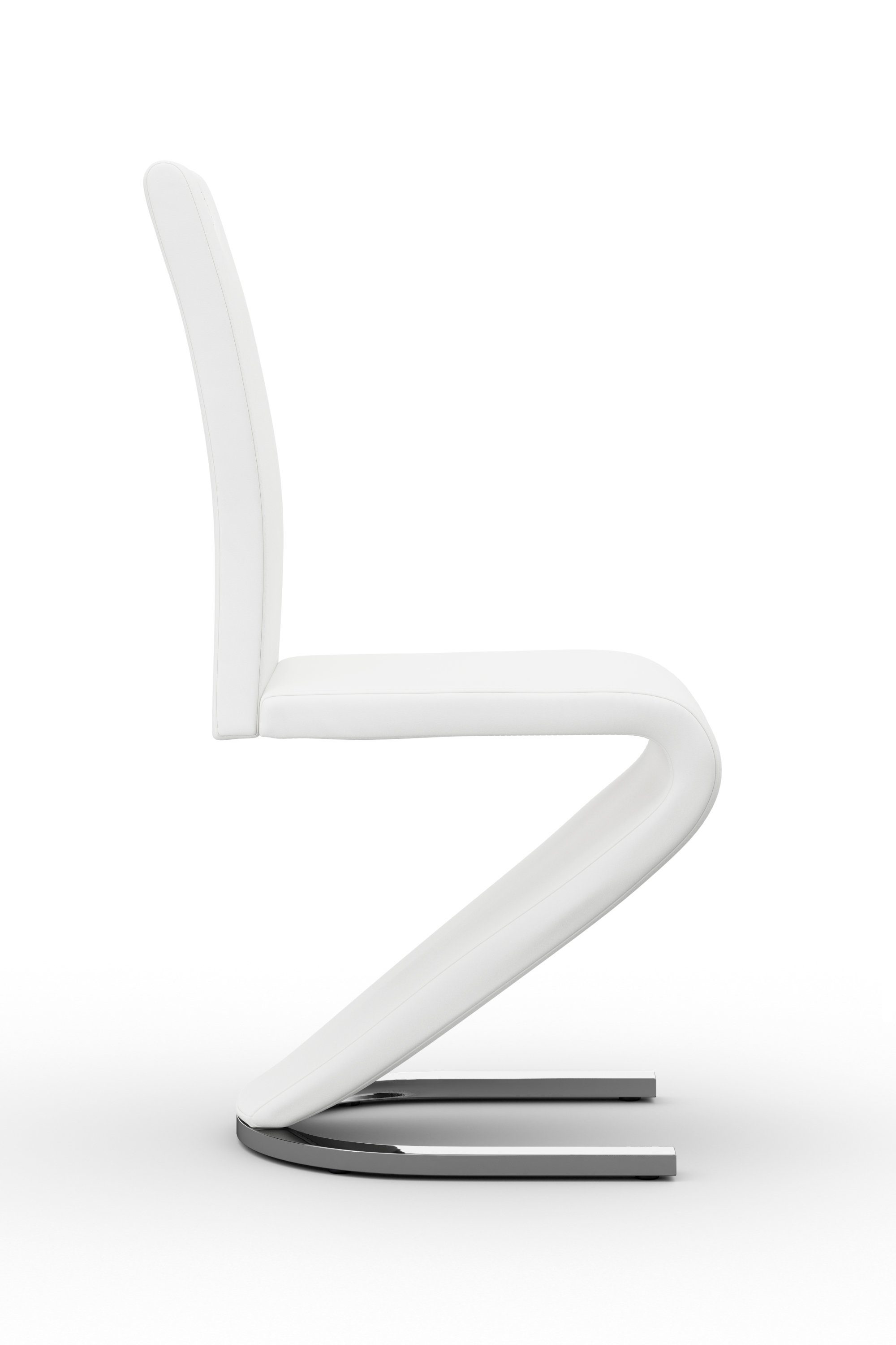 einfachen weiß Esszimmerstuhl mit 02 Kunstleder, Zora Griff St), Zurückziehen Bezug zum in (Set, Homexperts 2 Rückenlehne