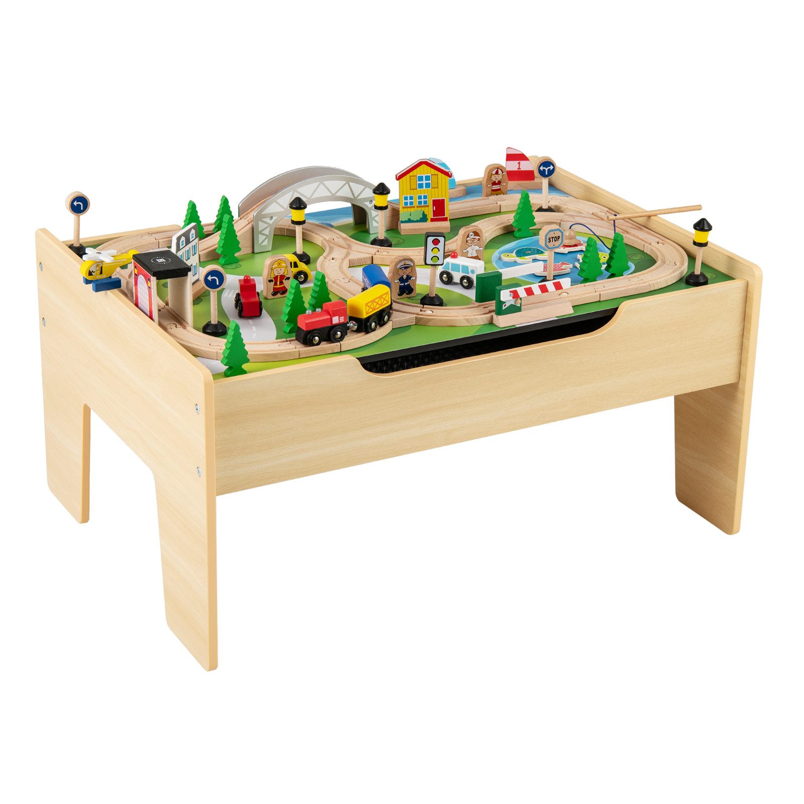 COSTWAY Kindertisch (Set, 78-St), 5 in 1 multifunktionaler Spieltisch, ab 3 Jahren