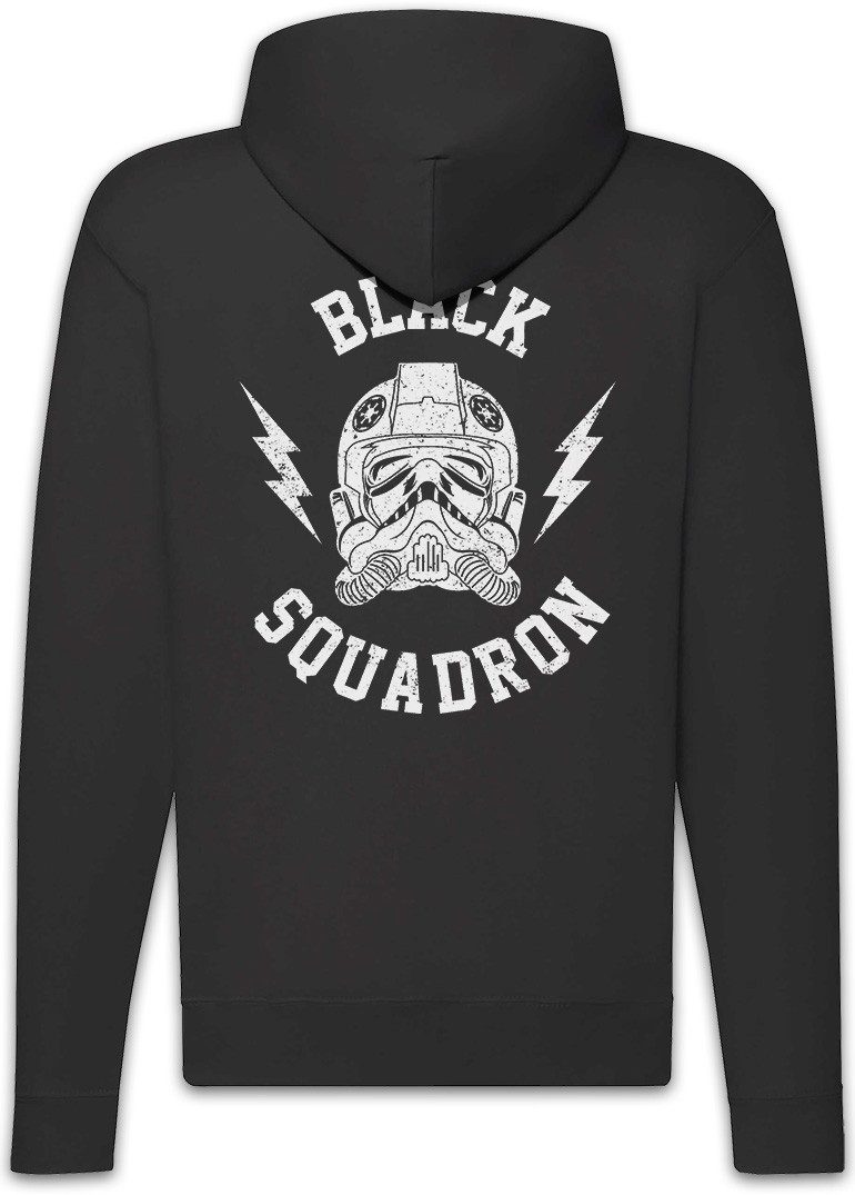Urban Backwoods Sweatjacke Black Squadron Vintage II Zipper Hoodie Star Tie Pilot Sci-Fi Logo (1-tlg) Imperial Trooper Fighter Wars