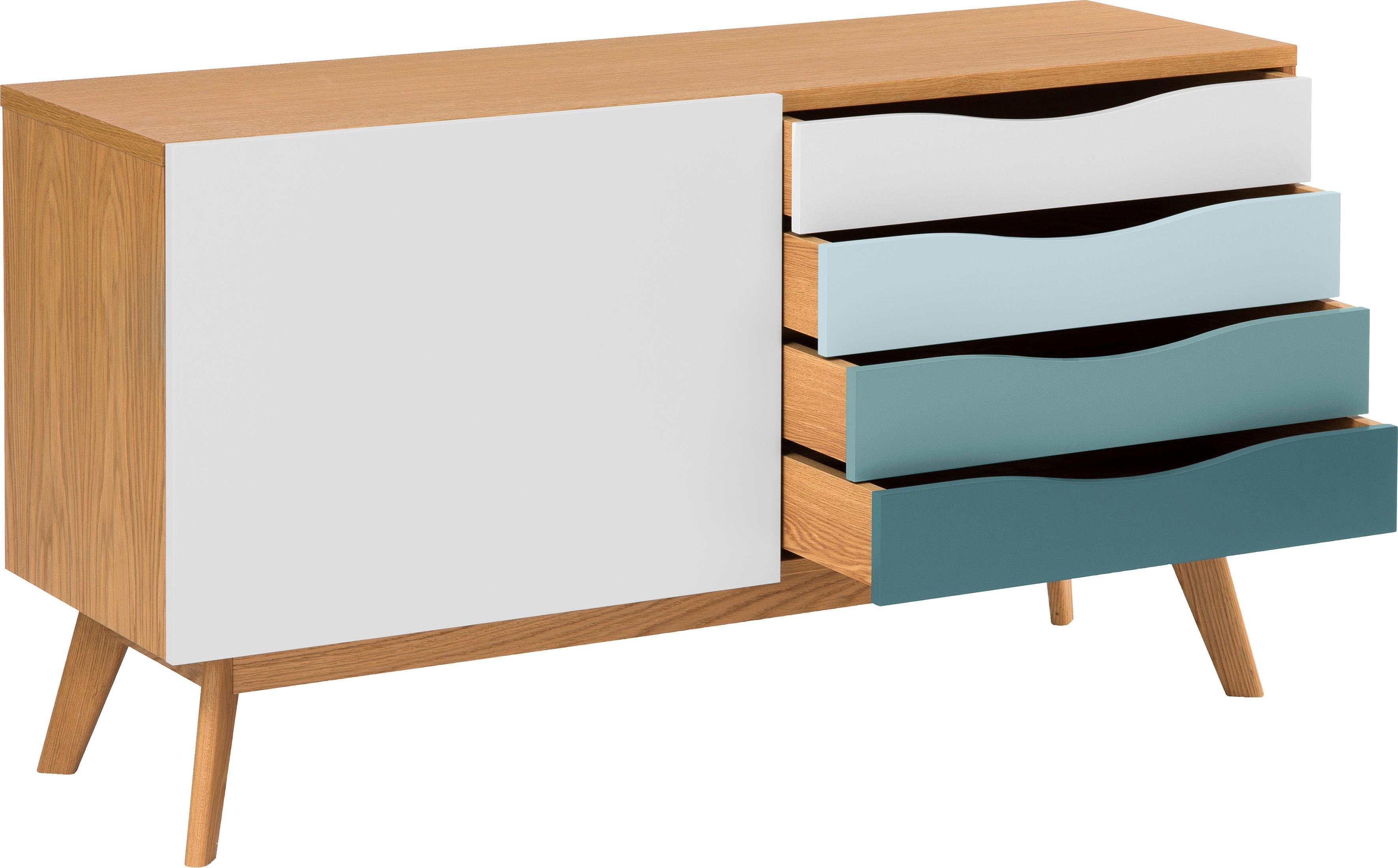 Woodman Sideboard Hilla, Kommode im angesagten skandinavischen Look, Breite 130 cm, FSC®