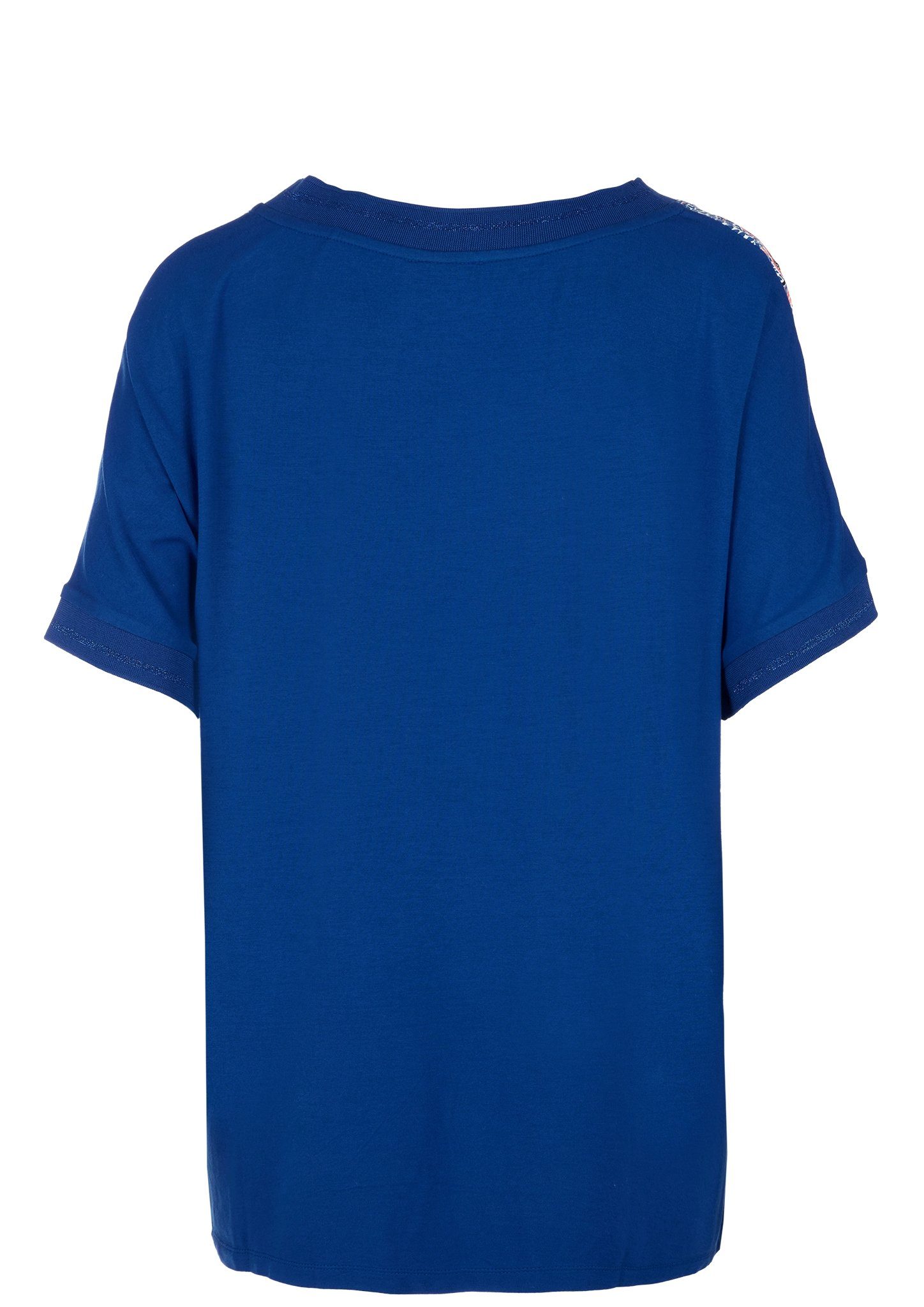 Damen Shirts TRIANGLE Kurzarmshirt Jerseyshirt mit Crêpe-Front (1-tlg) Rippblende
