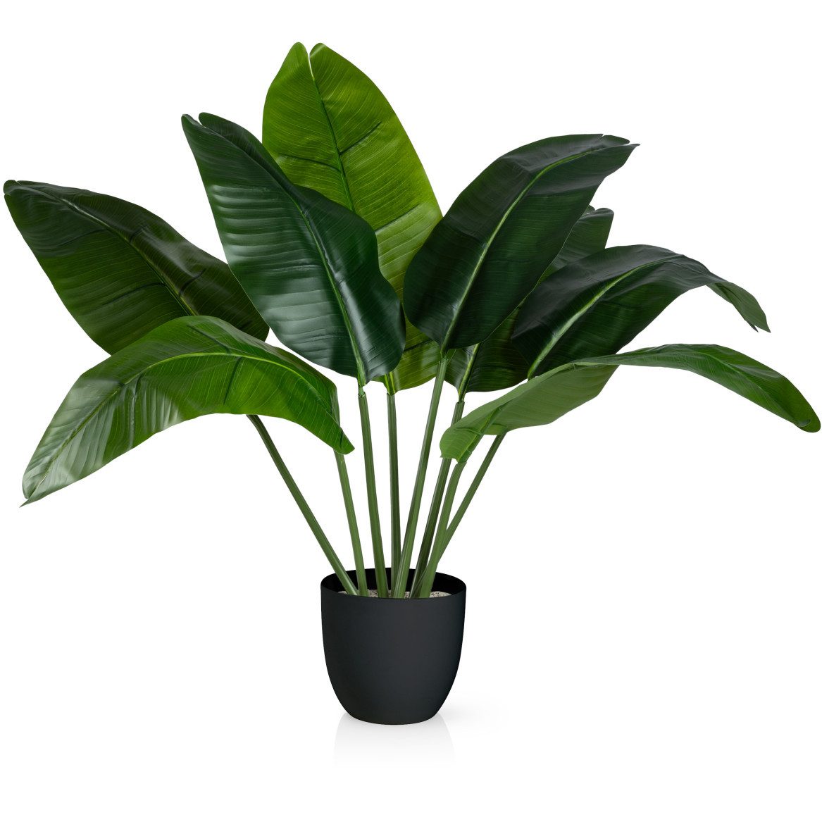 Kunstpalme Künstlicher Bananenbaum mit Topf, Kunstpflanze, Kunstbaum Banane Bananenbaum, PASCH