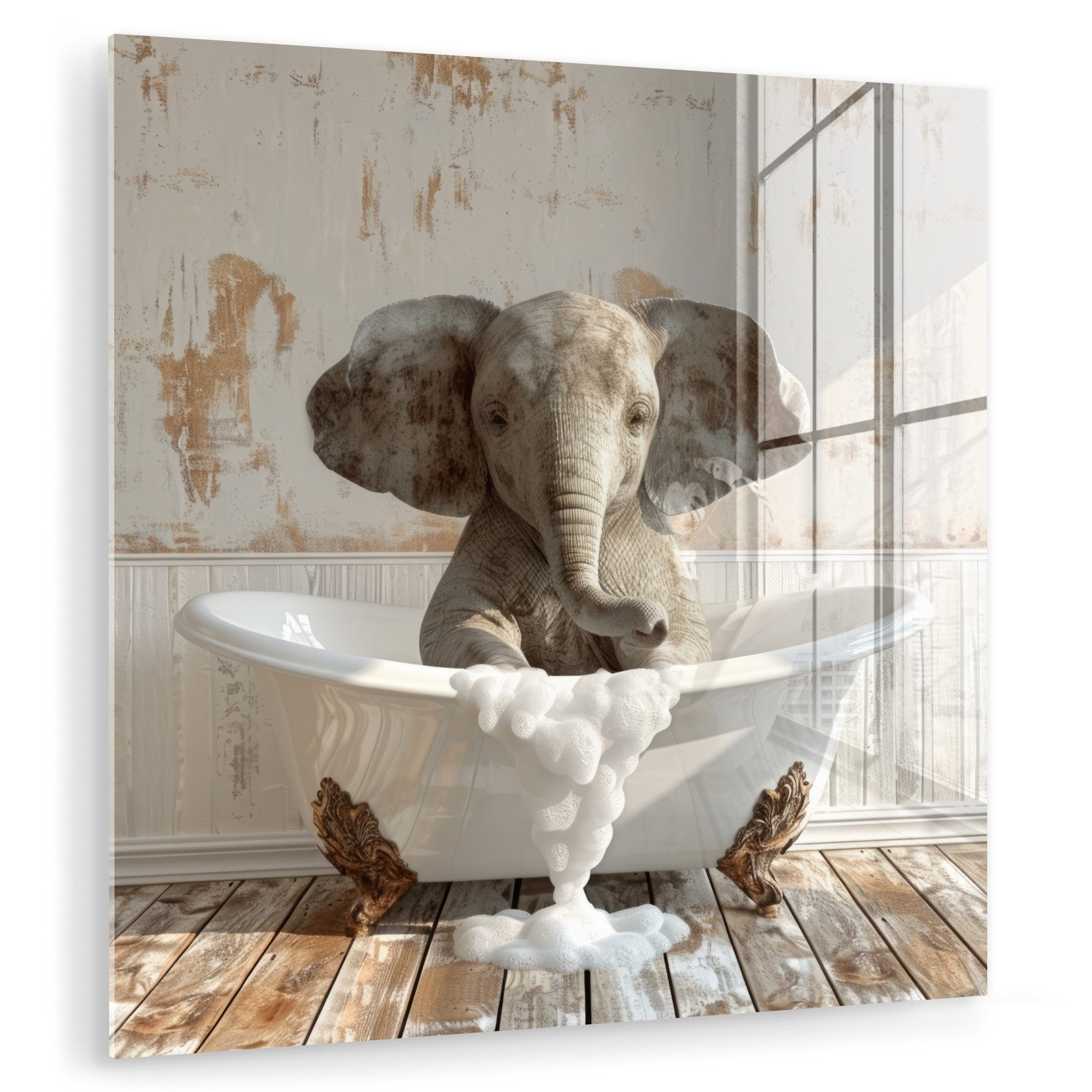 MuchoWow Acrylglasbild Vintage - Elefant - günstig online kaufen
