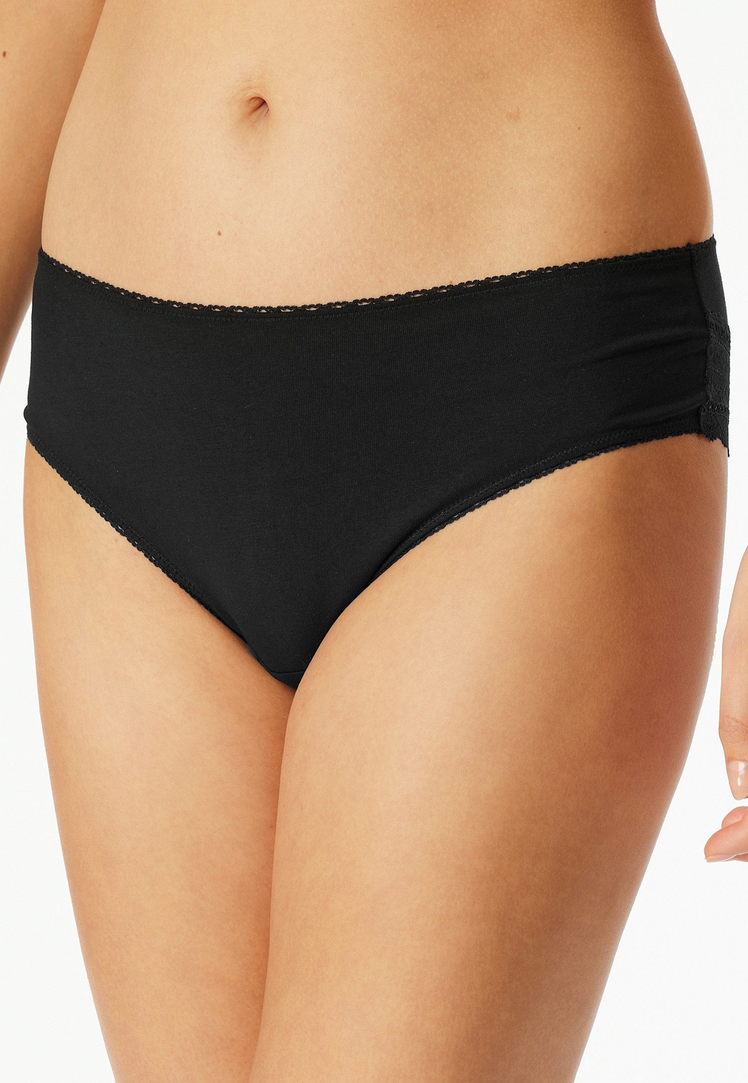 Schiesser Brasilslip Modern Multipacks (3er Pack) Spitzenbänder, Single-Jersey, Baumwollmischung