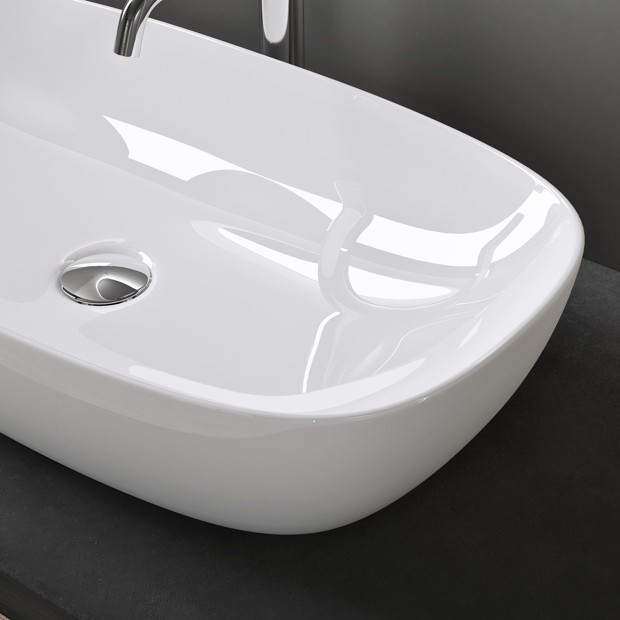 doporro Waschbecken Aufsatzwaschbecken Waschschale Keramik Handwaschbecken Brüssel104