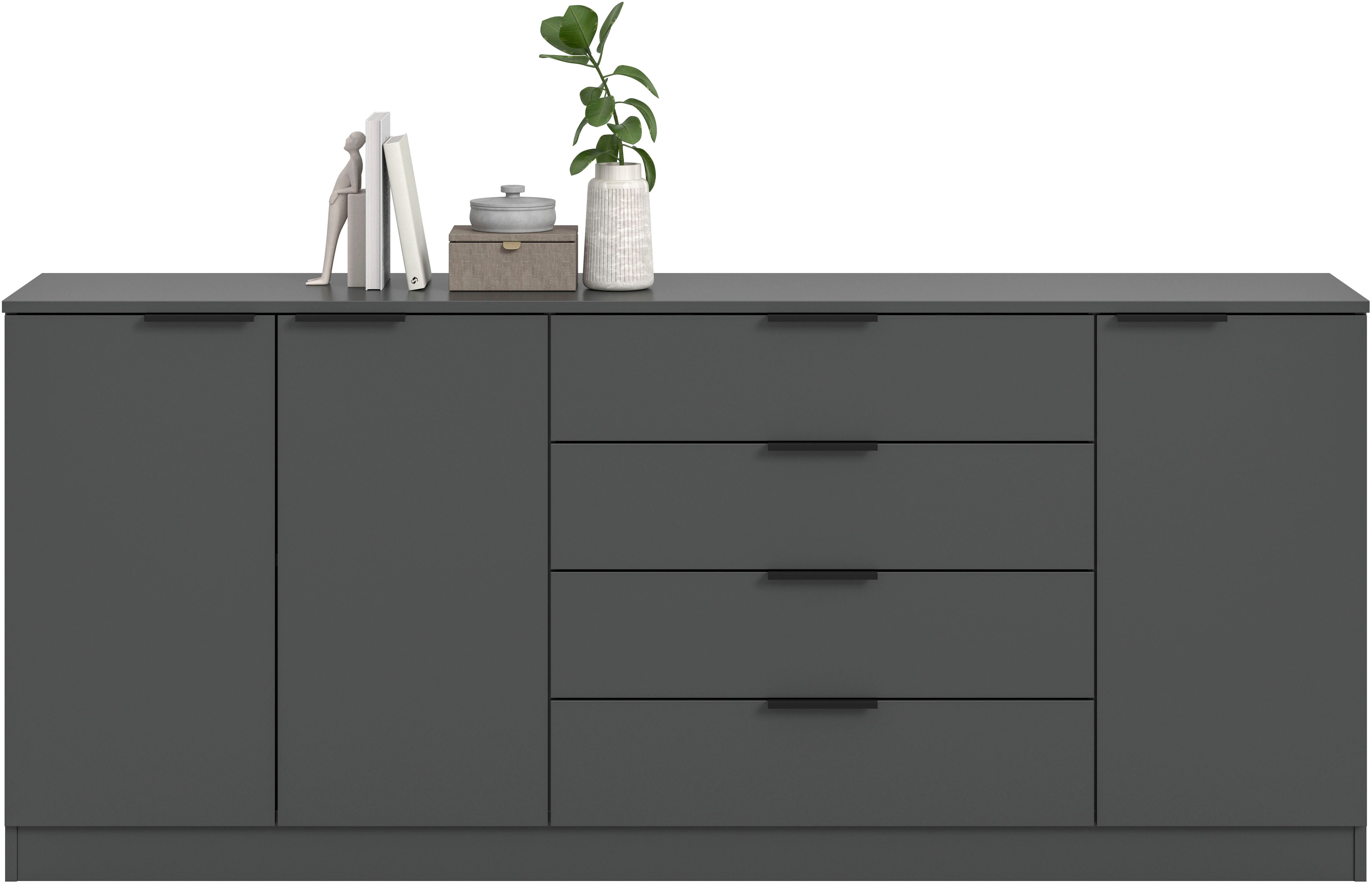 Home affaire Sideboard SKARDE, Breite 185 cm, 4 Schubkästen, 3 Türen, viel Stauraum (in verschiedenen Farben und Breiten erhältlich, individuell einsetzbar), Kommode, Anrichte, Schubkastenkommode, Schuhschrank, Schrank