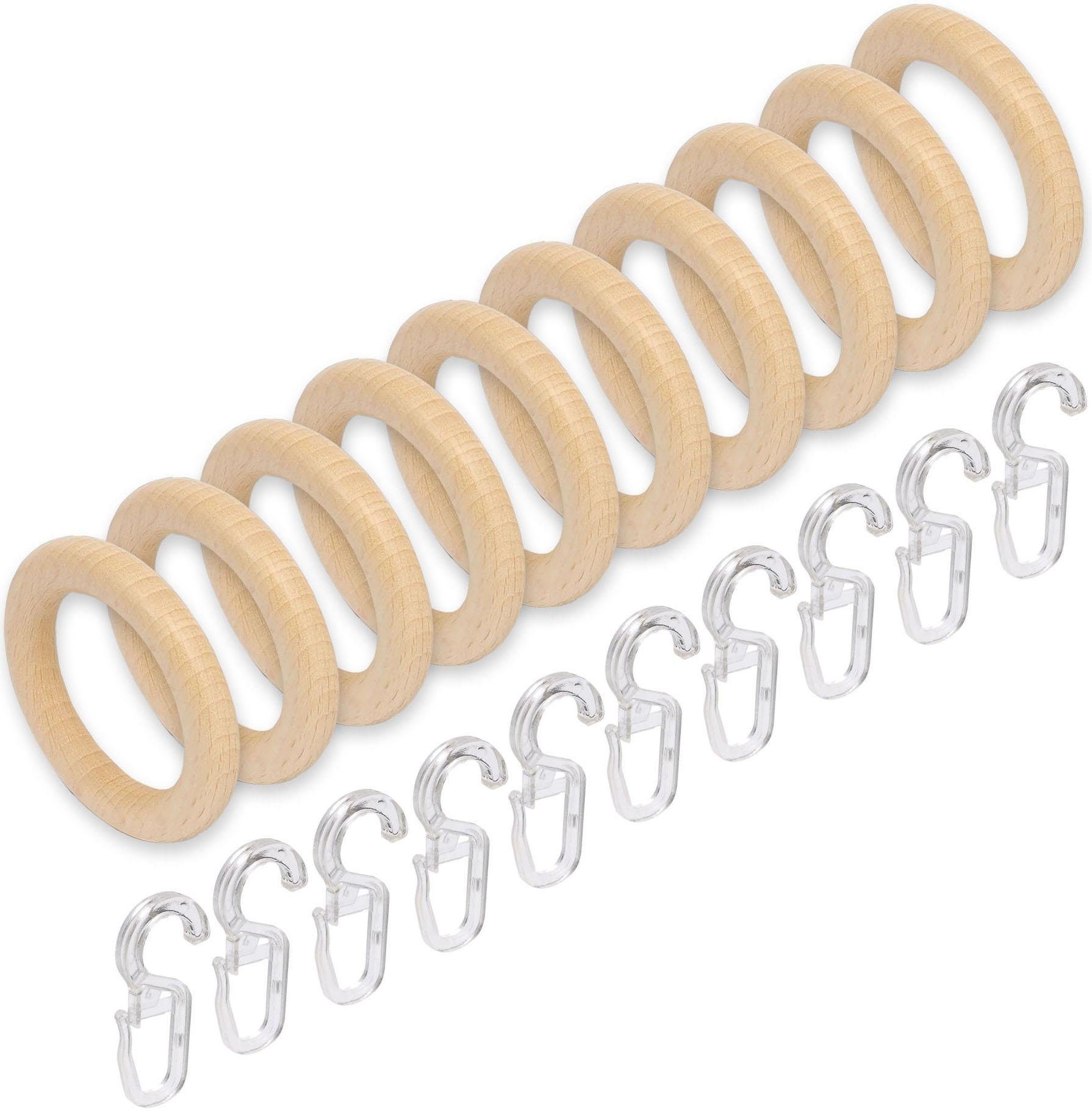 Liedeco Gardinenring, Gardinenstangen, (Packung, 10-St., mit günstig online kaufen