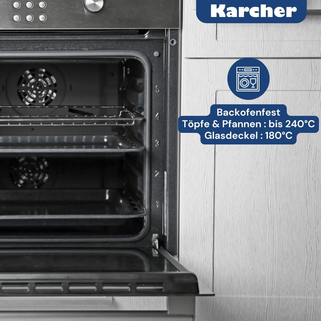 Karcher Topf-Set Kochtopfset Jasmin, Edelstahl (20-tlg), inkl. Glasdeckel und Edelstahl Schüssel Set, Induktion