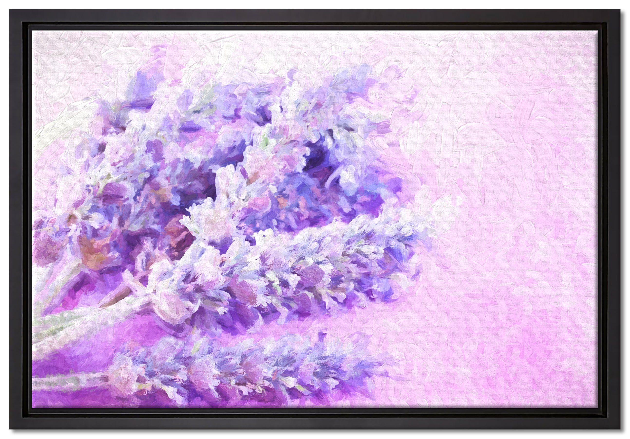 Pixxprint Leinwandbild getrockneter Lavendel Kunst, Wanddekoration (1 St), Leinwandbild fertig bespannt, in einem Schattenfugen-Bilderrahmen gefasst, inkl. Zackenaufhänger
