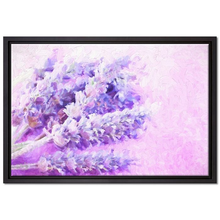 Pixxprint Leinwandbild getrockneter Lavendel Kunst Wanddekoration (1 St) Leinwandbild fertig bespannt in einem Schattenfugen-Bilderrahmen gefasst inkl. Zackenaufhänger