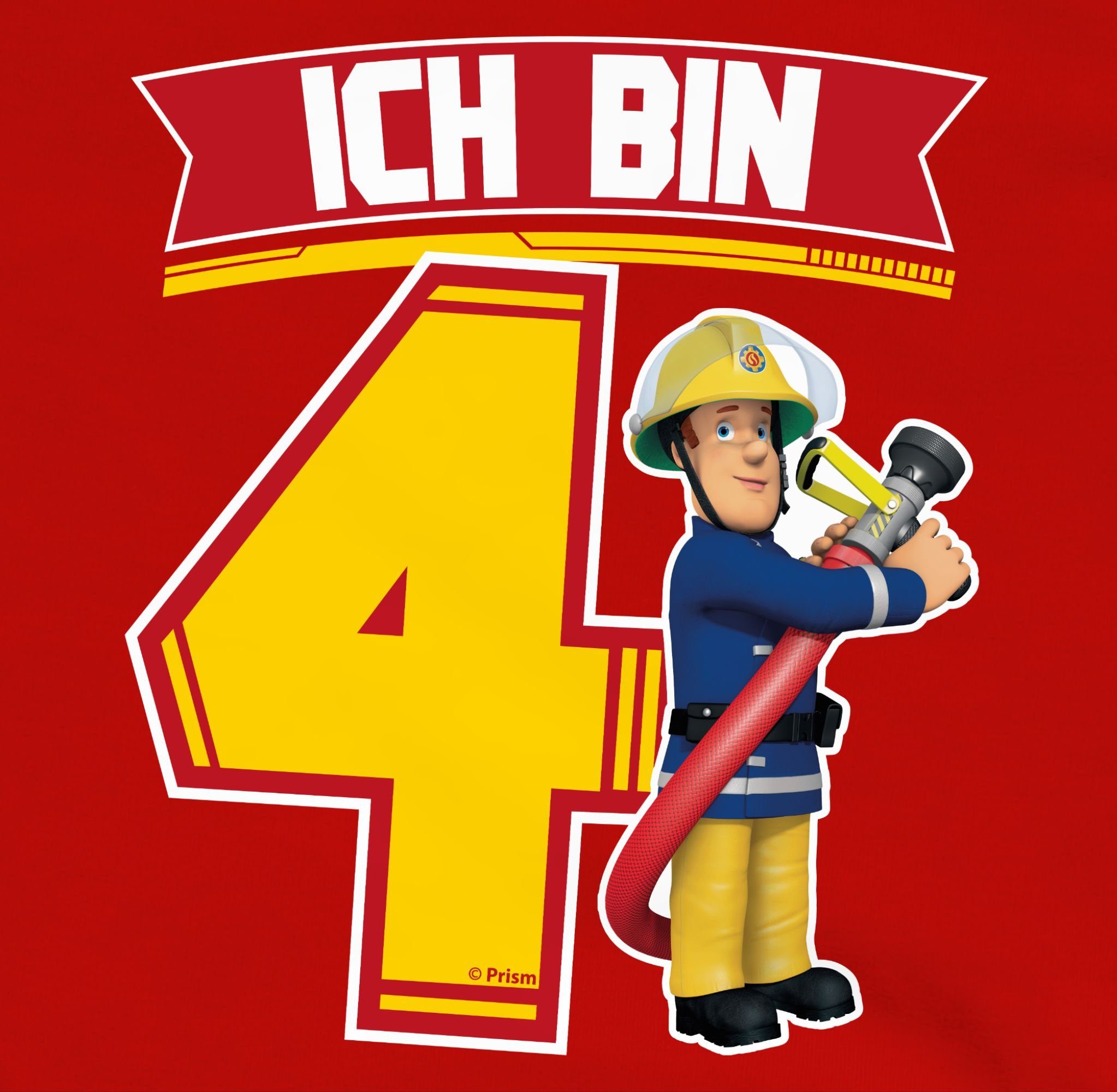 Shirtracer 4 - Sweatshirt Feuerwehrmann Ich Sam bin Sam 3 Rot Mädchen