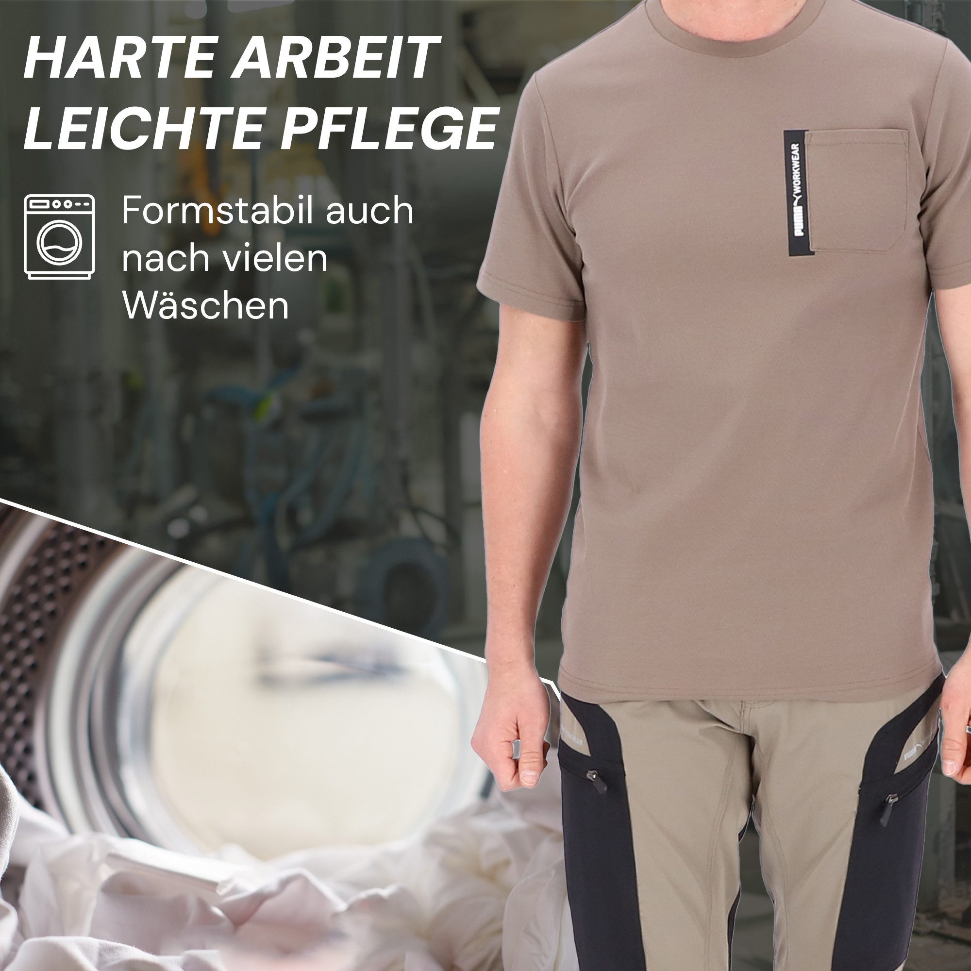 PUMA Workwear T-Shirt ADVANCED Arbeitsshirt - Herren Shirt mit Brusttasche - Utility Fach Strapazierfähiges und atmungsaktives Gewebe, für Handwerk und Logistik – Bild 5 von 5