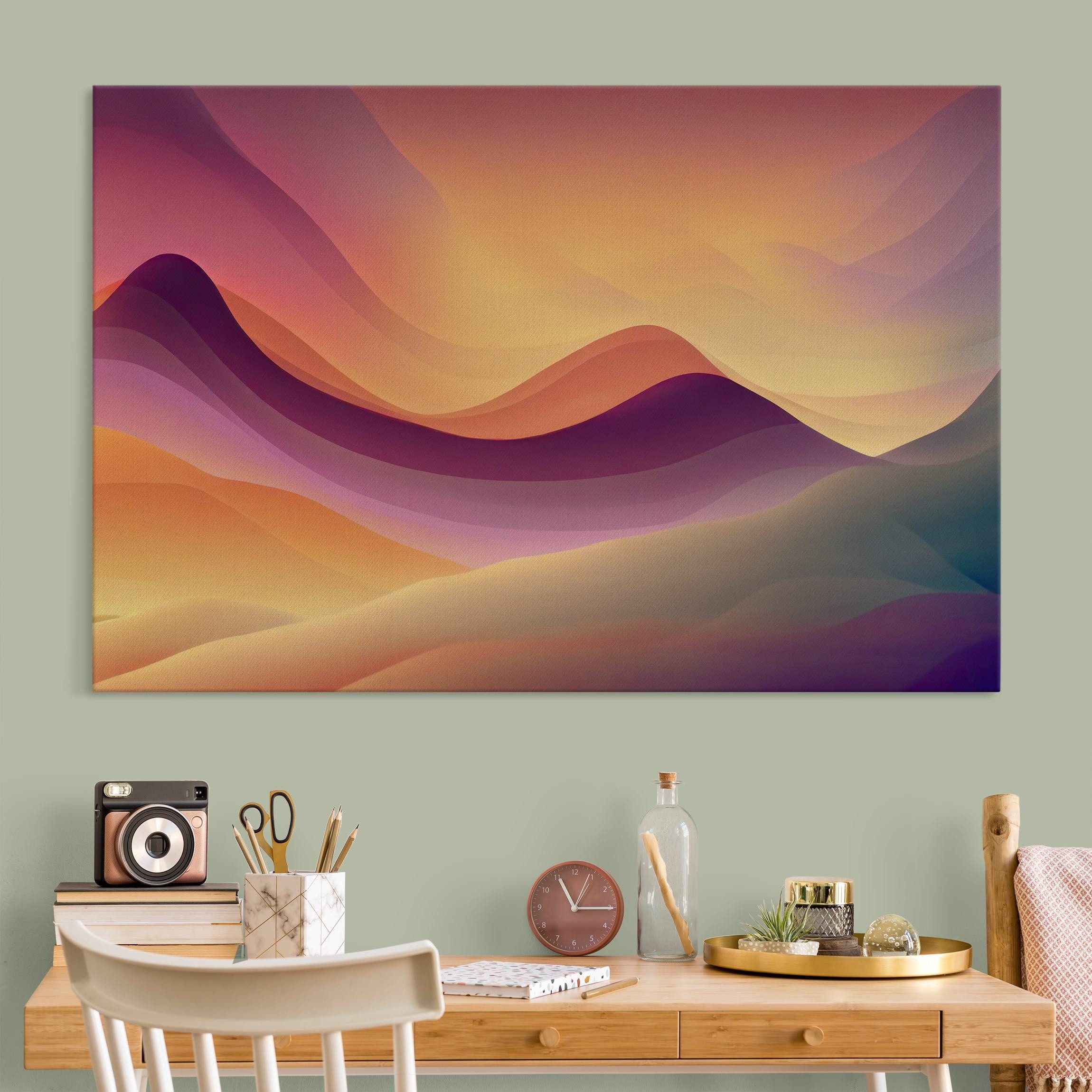 Bilderdepot24 Leinwandbild Akustikbild Abstrakt Modern Abendlicher Farbverlauf Akustik Bilder, Abstrakt (Wandbild im Leinwandstil mit 4 cm Keilrahmen für bessere Raumakustik), reduziert störenden Nachhall & Echos in Wohnzimmer Schlafzimmer Küche