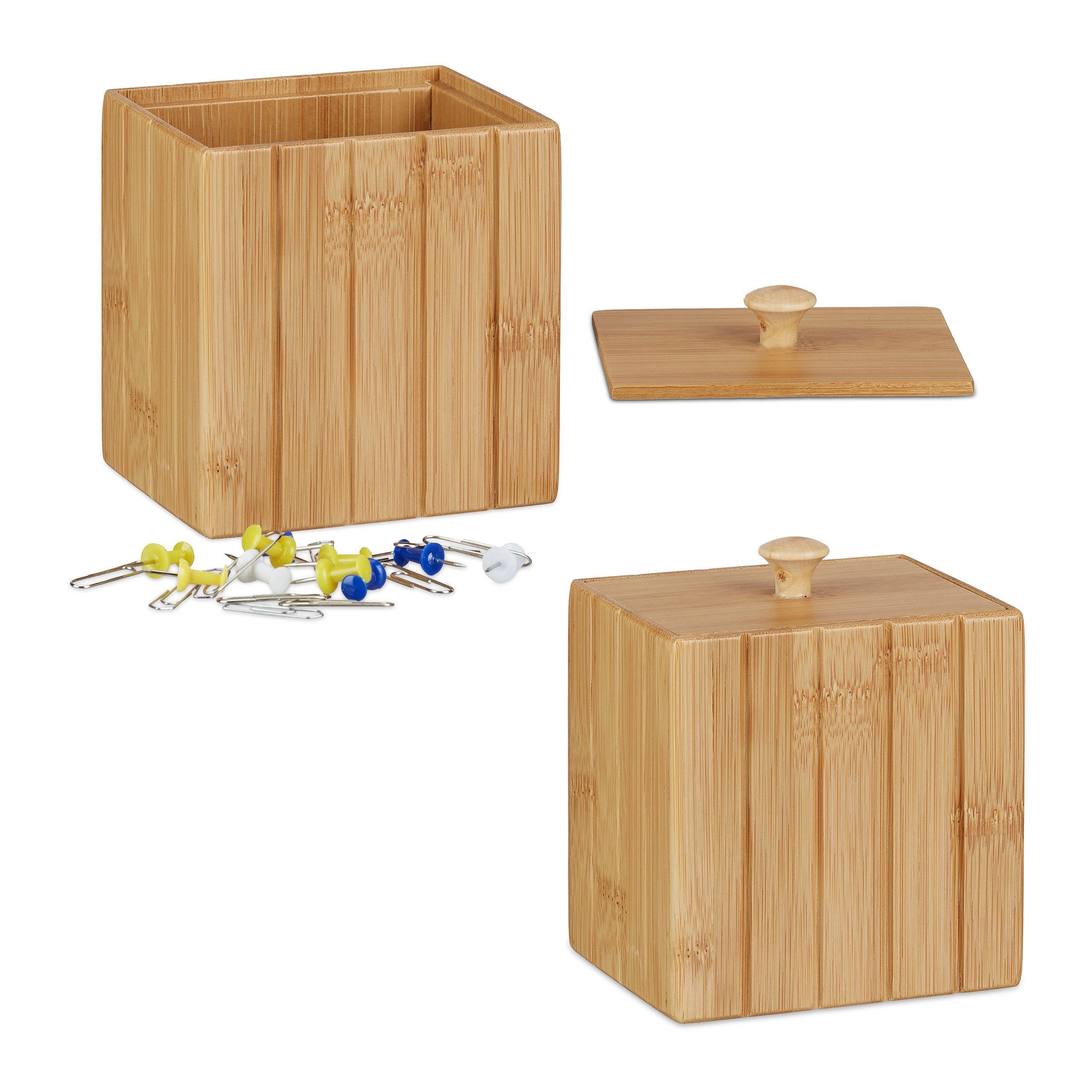 relaxdays Aufbewahrungsbox 2 x Aufbewahrungsbox mit günstig online kaufen