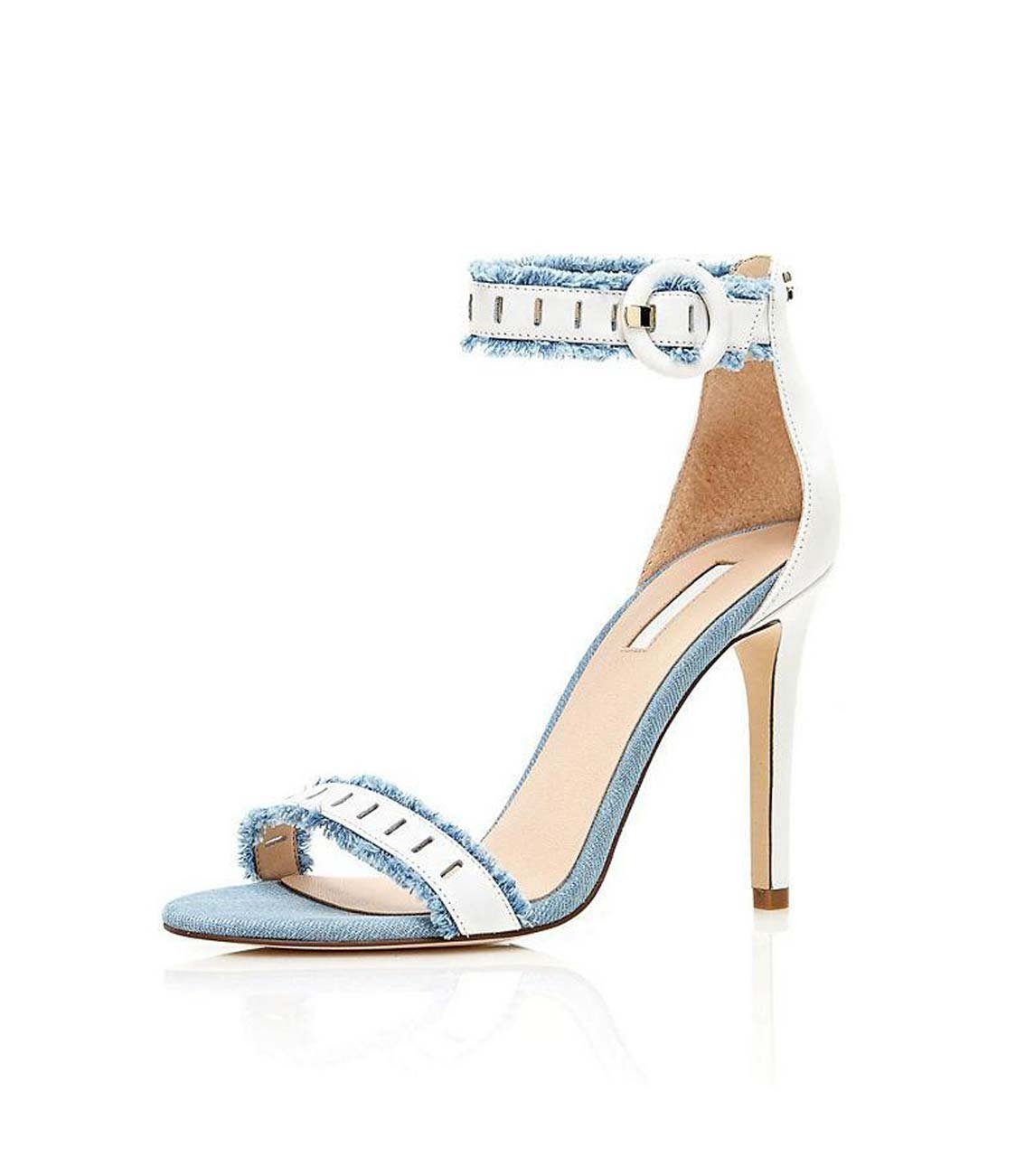 Guess Guess Женщинам Marken-Sandalette, weiß-hellblau Sandalette