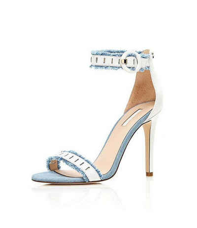 Guess Guess Damen Marken-Sandalette, weiß-hellblau Sandalette