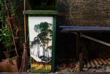 MuchoWow Wandsticker Italienische Landschaft Schirmkiefern - Kunst - Hendrik Voogd - (1 St), Mülleimer-aufkleber, Mülltonne, Sticker, Container, Abfalbehälter