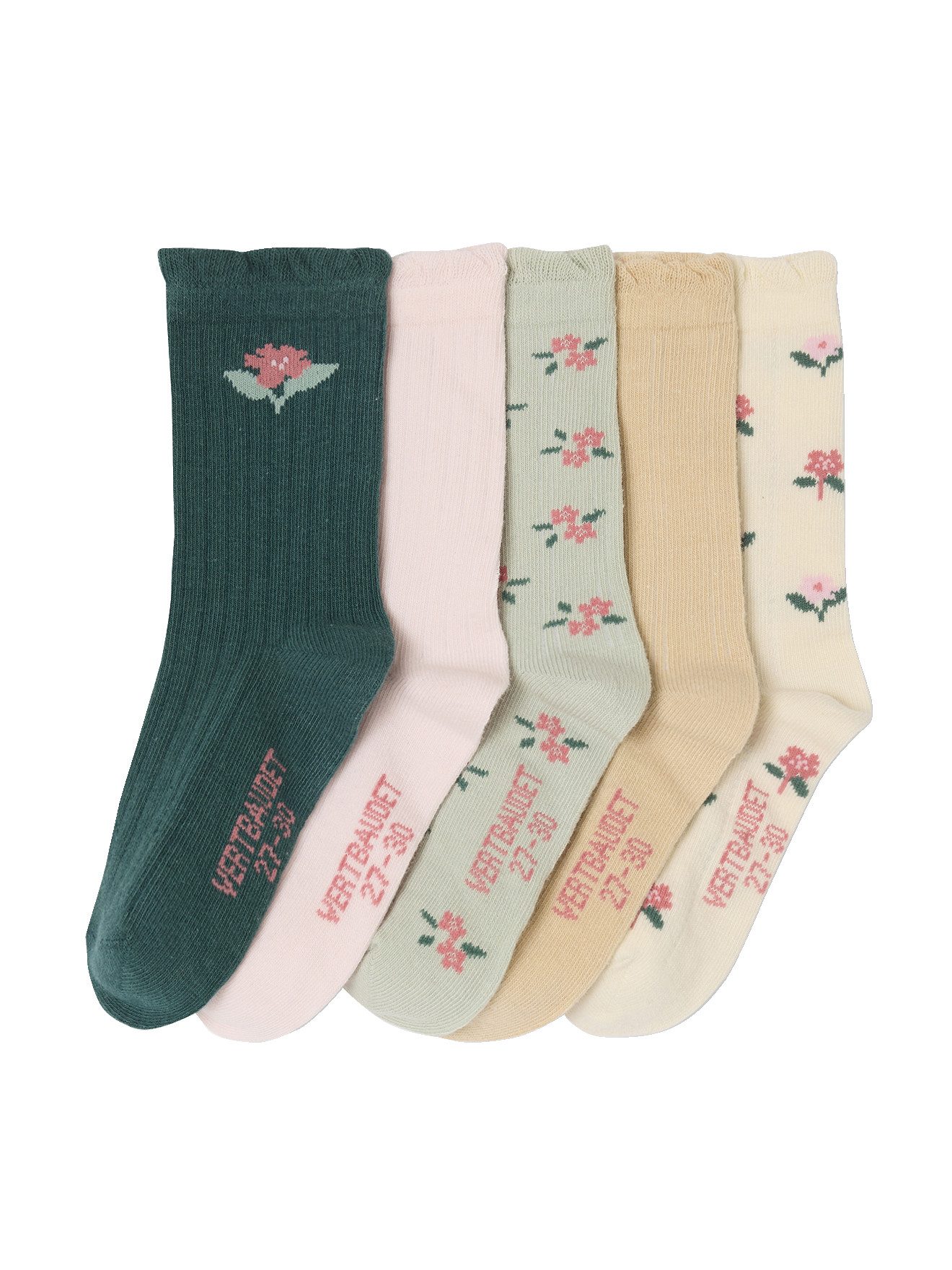 Socken 5er-Pack Mädchen Socken mit Blumen
