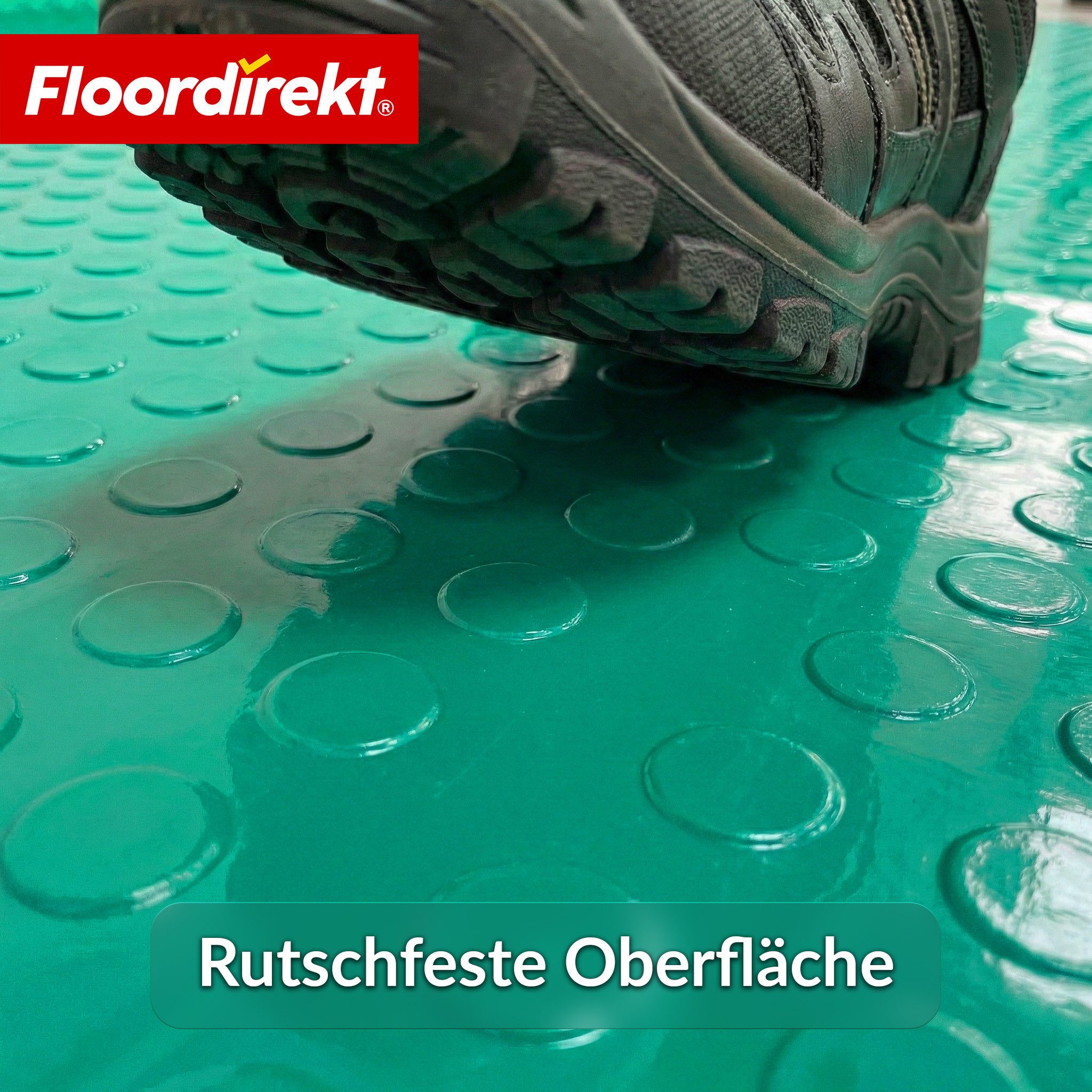 Floordirekt Vinylboden PVC-Bodenbelag Coin Mirror Optik Flachnoppen 110 cm Breite rutschfest, Abriebarm & langlebig, vielseitig einsetzbar