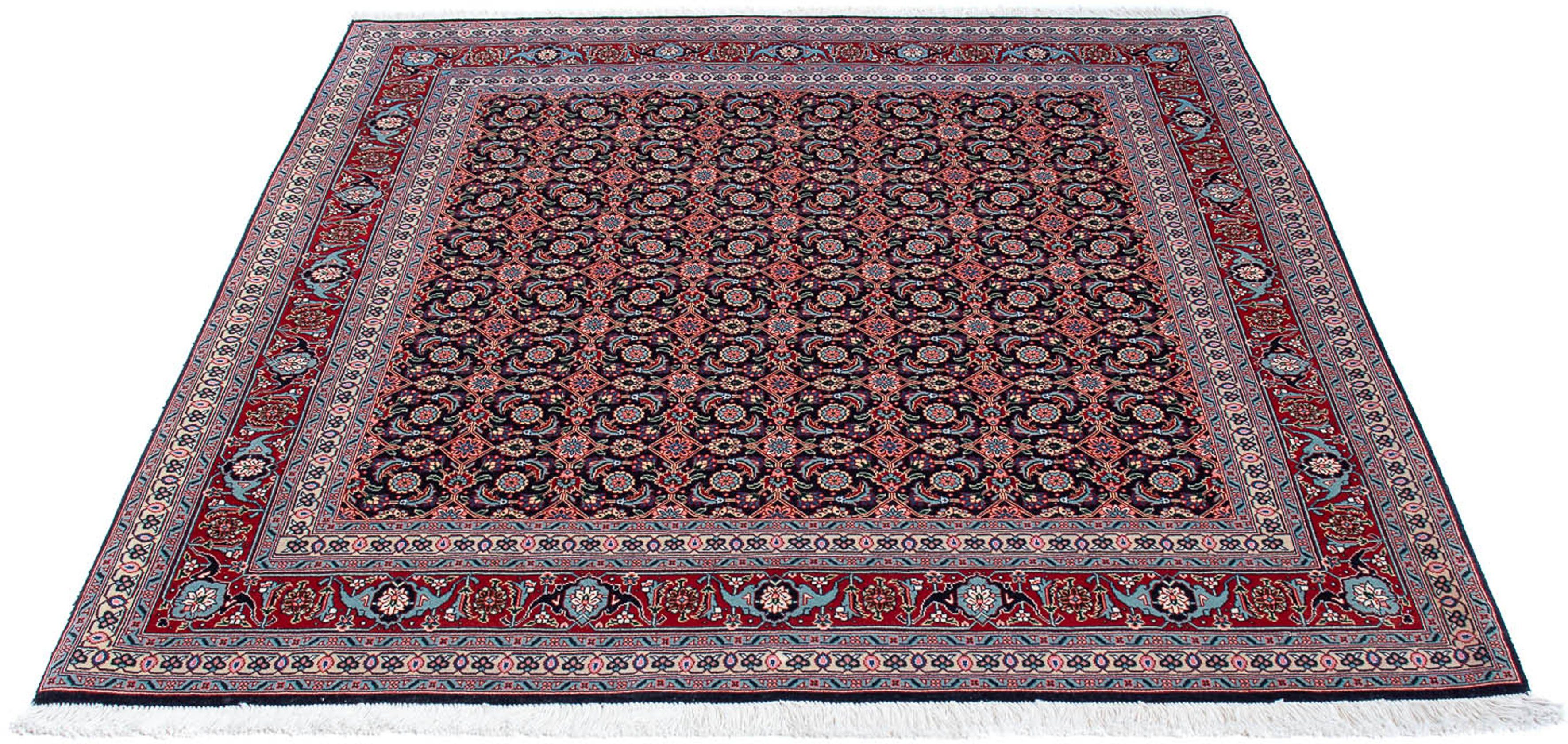 Orientteppich Perser - Täbriz quadratisch - 156 x 155 cm - mehrfarbig, morgenland, quadratisch, Höhe: 10 mm, Wohnzimmer, Handgeknüpft, Einzelstück mit Zertifikat
