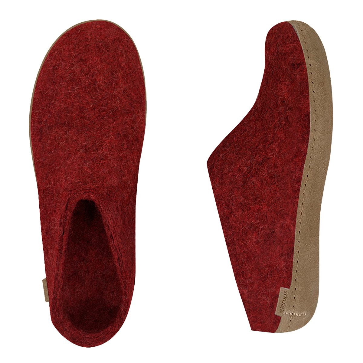 glerups dk Ledersohle Pantoffel (1-tlg) Pantoffeln - Aus 100% reiner Naturwolle, Schützt vor Geruch