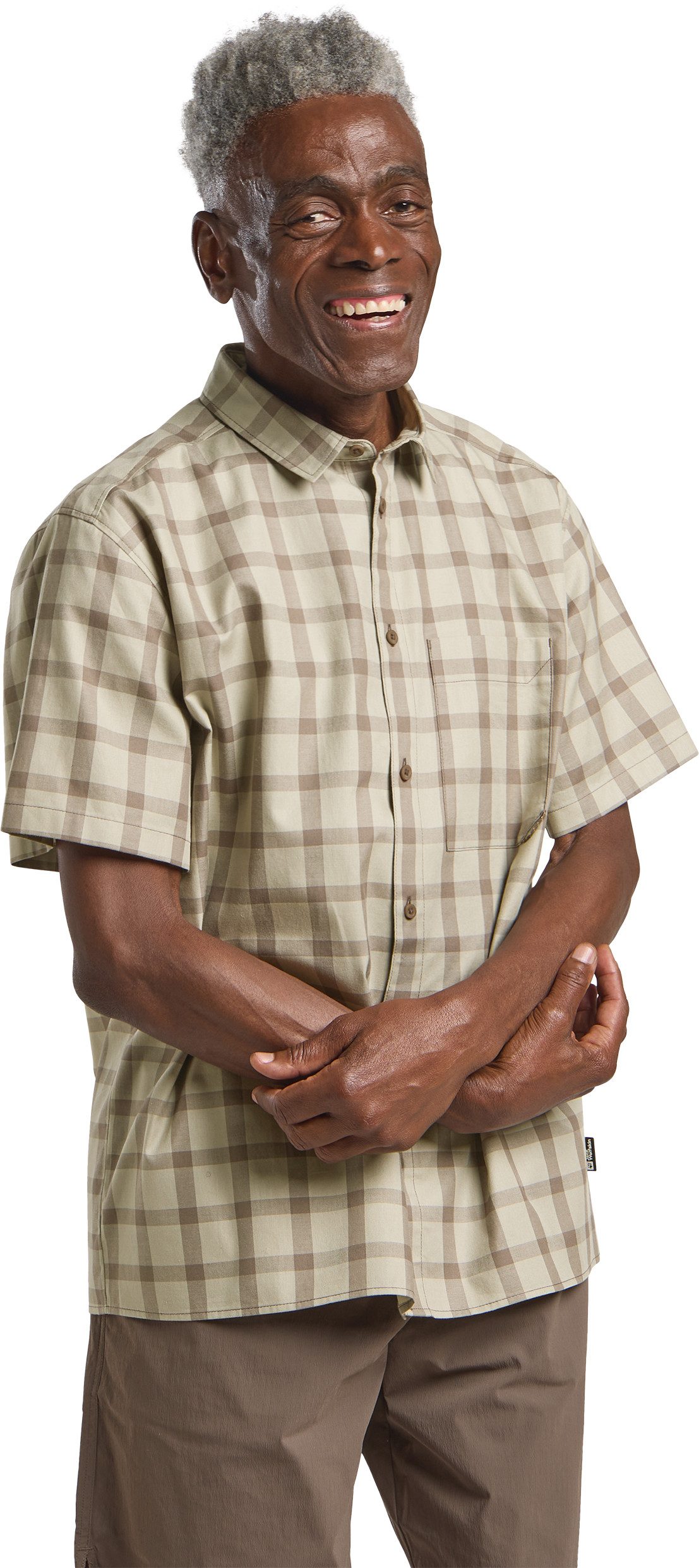 Jack Wolfskin Outdoorhemd PLANALTO SHIRT M mit Brusttasche, Langarm, im Karohemd-Design, aus Single Jersey