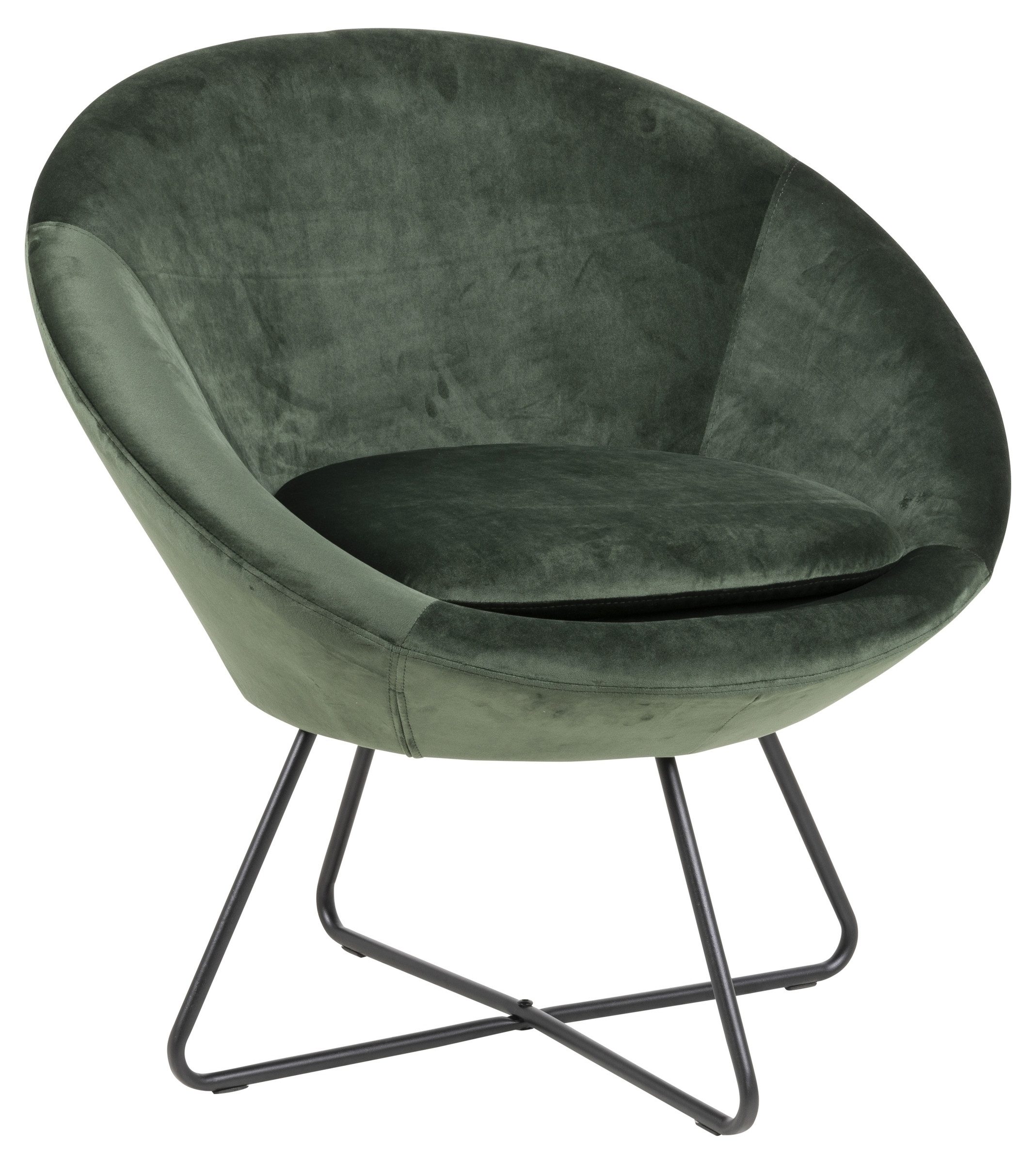 Polsterstuhl in waldgrün, Polyester, Stahl - 82x81x71cm (BxHxT)