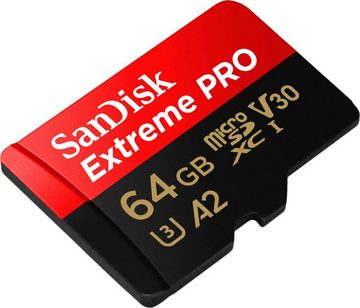 Sandisk Extreme PRO microSDXC™-UHS-I-KARTE Speicherkarte (64 GB, Video Speed Class 30 (V30)/UHS Speed Class 3 (U3), 200 MB/s Lesegeschwindigkeit)