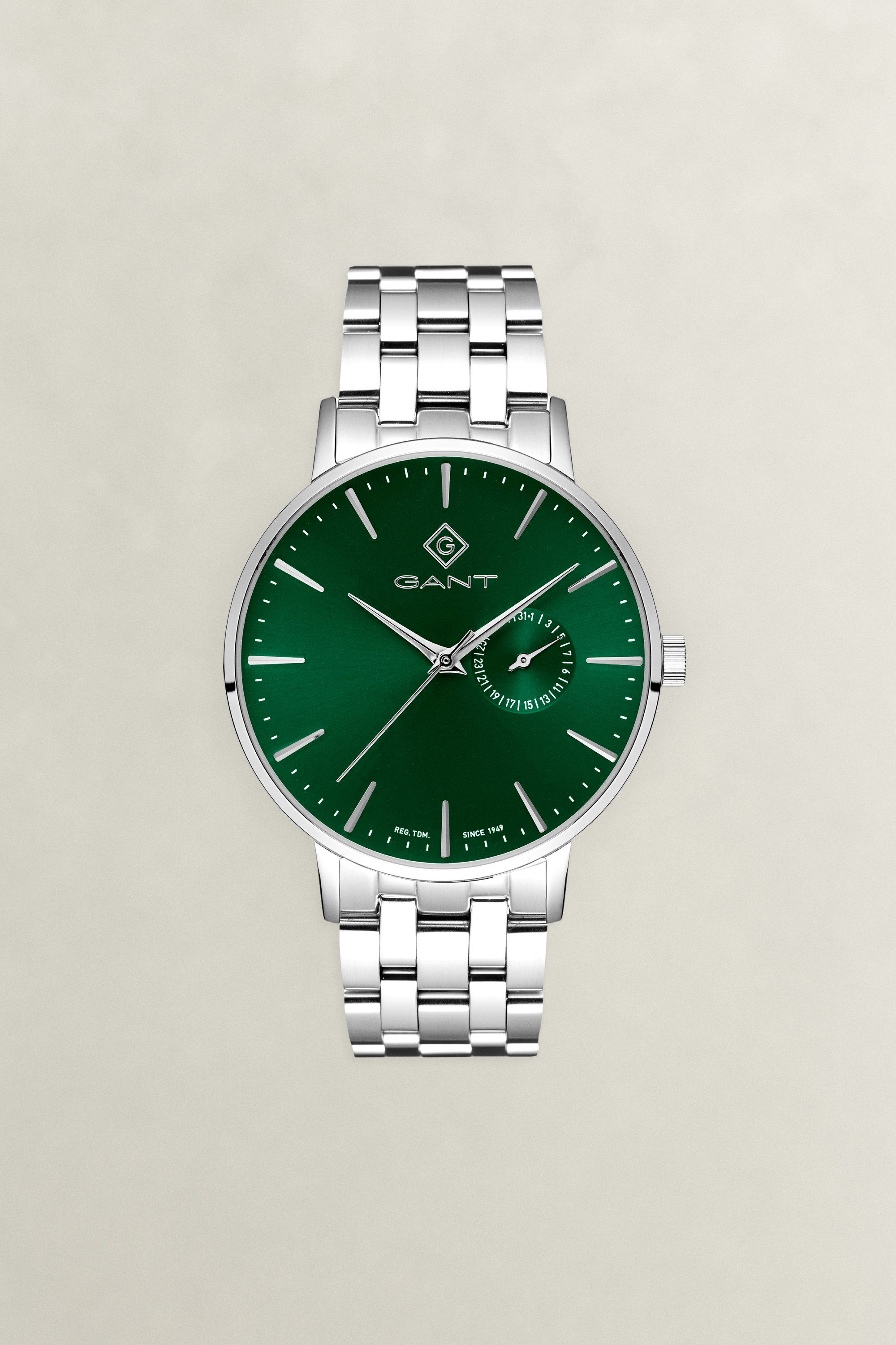 Gant Quarzuhr Park Hill III G105026, Armbanduhr, Herrenuhr, Edelstahlarmband, analog, Tag