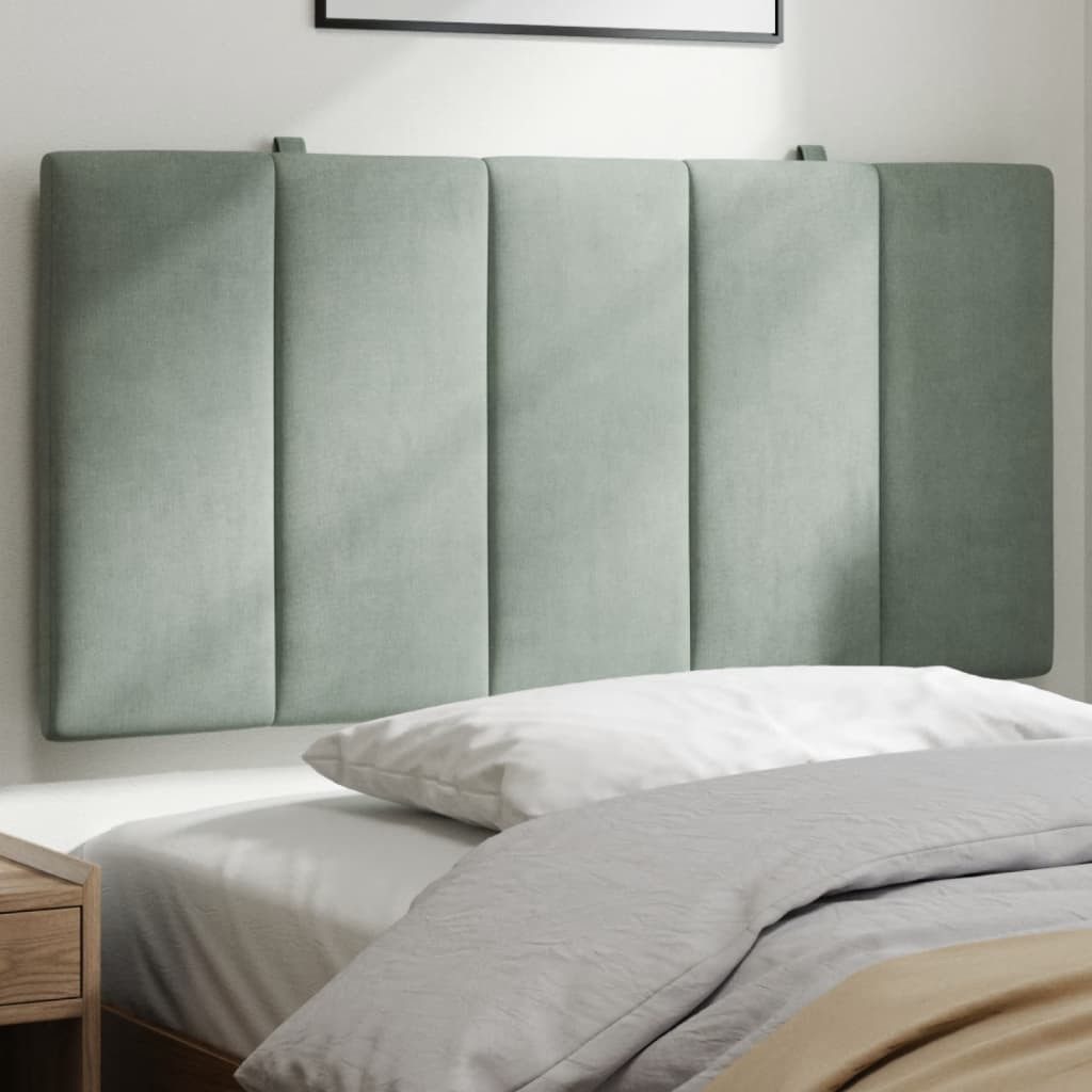 vidaXL Bett Kopfteilkissen "Hanko" Hellgrau 100 cm Samt (1-tlg)