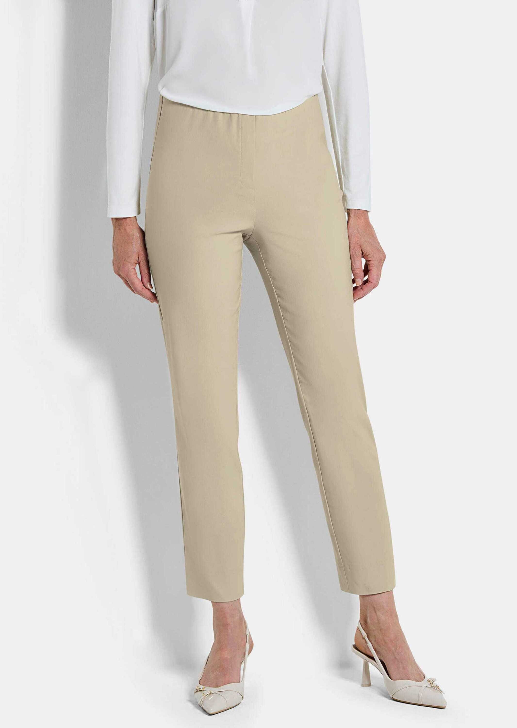 GOLDNER Stoffhose Elegante 7/8-Hose mit Schlupfbund Stilvolle Stretchhose mit seitlichem Schlitz und 7/8-Länge