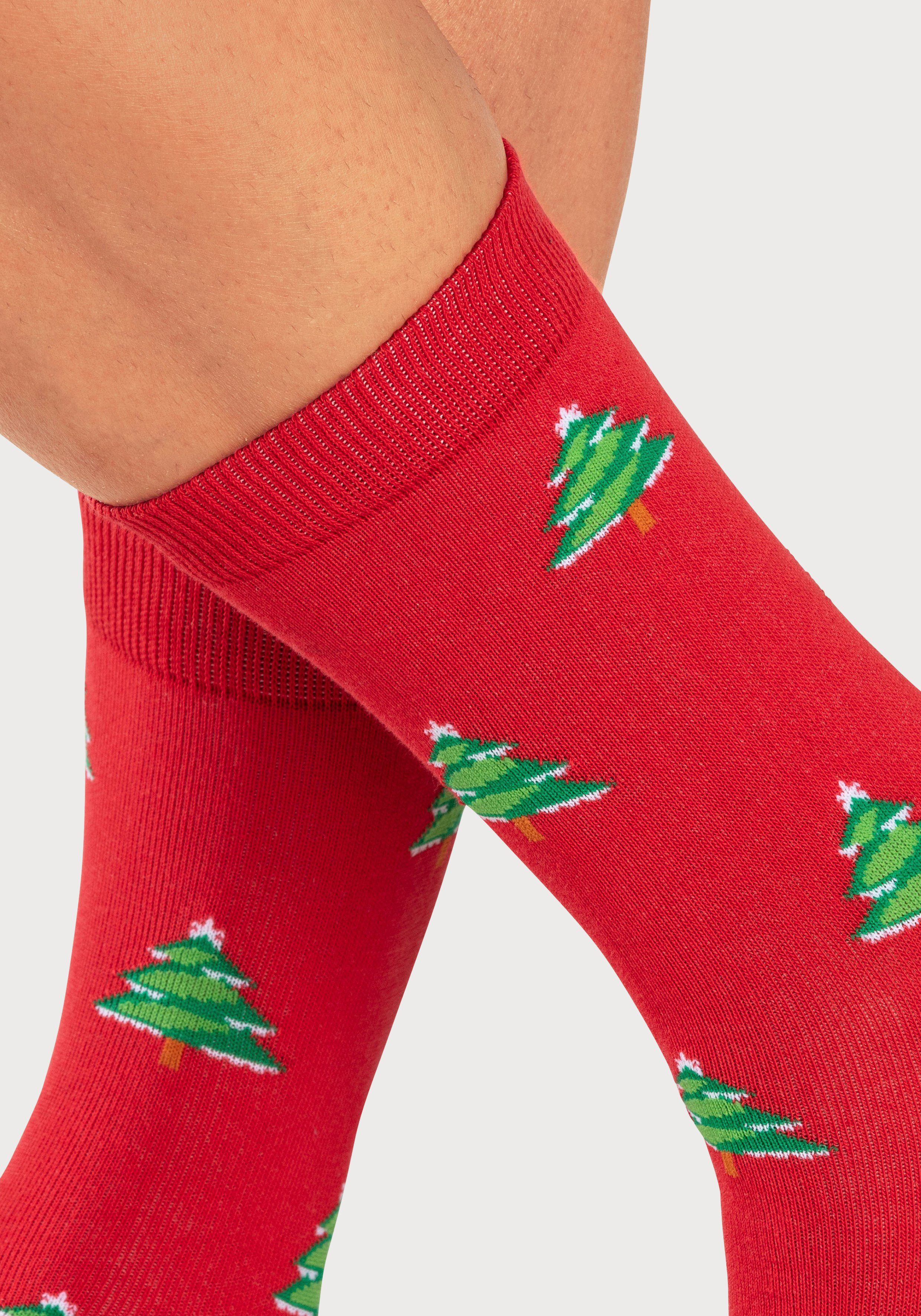 John Devin Socken Herrensocken Weihnachten (Packung, 3-Paar, Gr. 39-42 bis 43-46) mit unterschiedlichen Weihnachtsmotiven – Bild 4 von 5