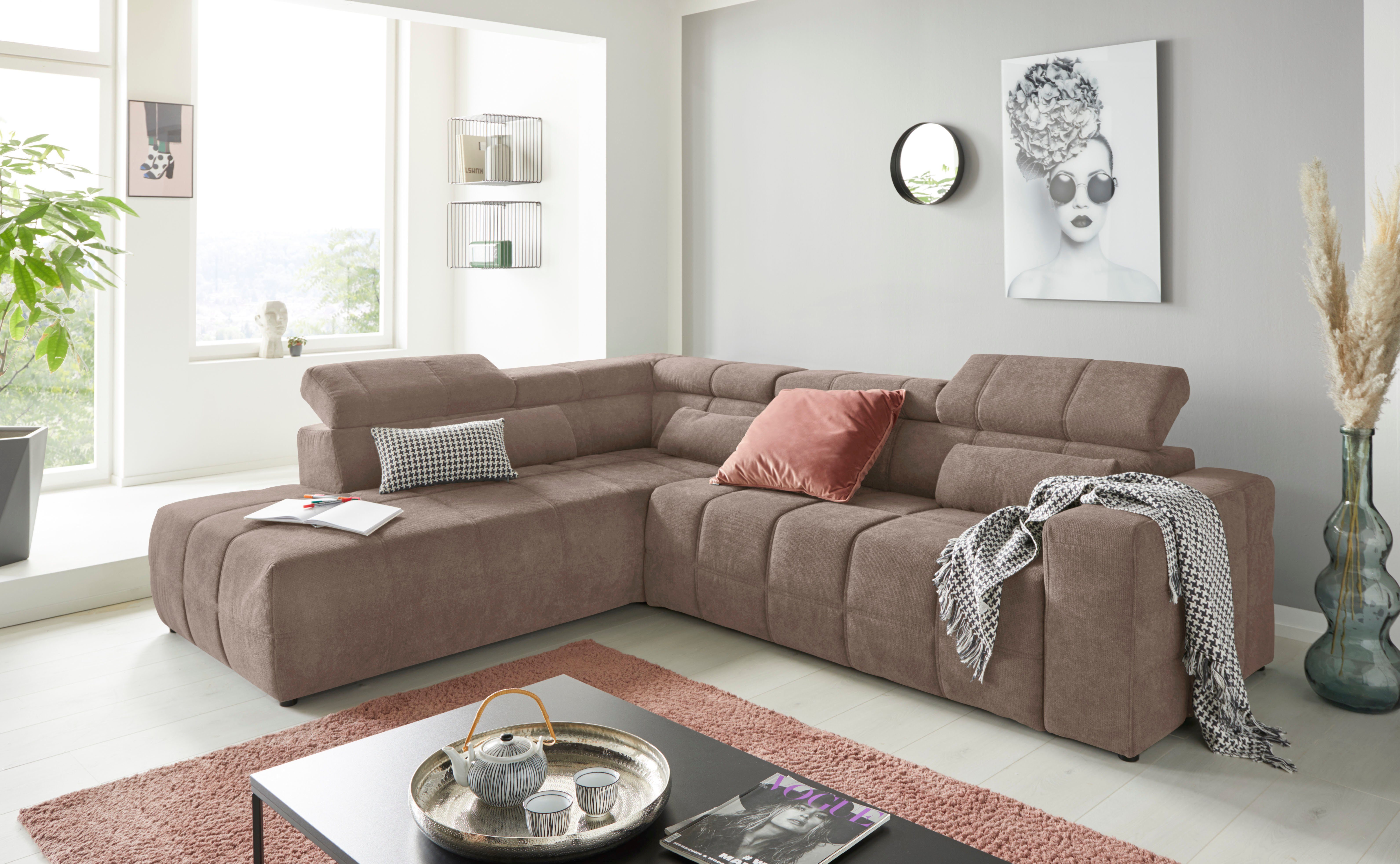 DOMO collection Ecksofa "Cunelli tolle Sitznähte als Designelement, fester günstig online kaufen