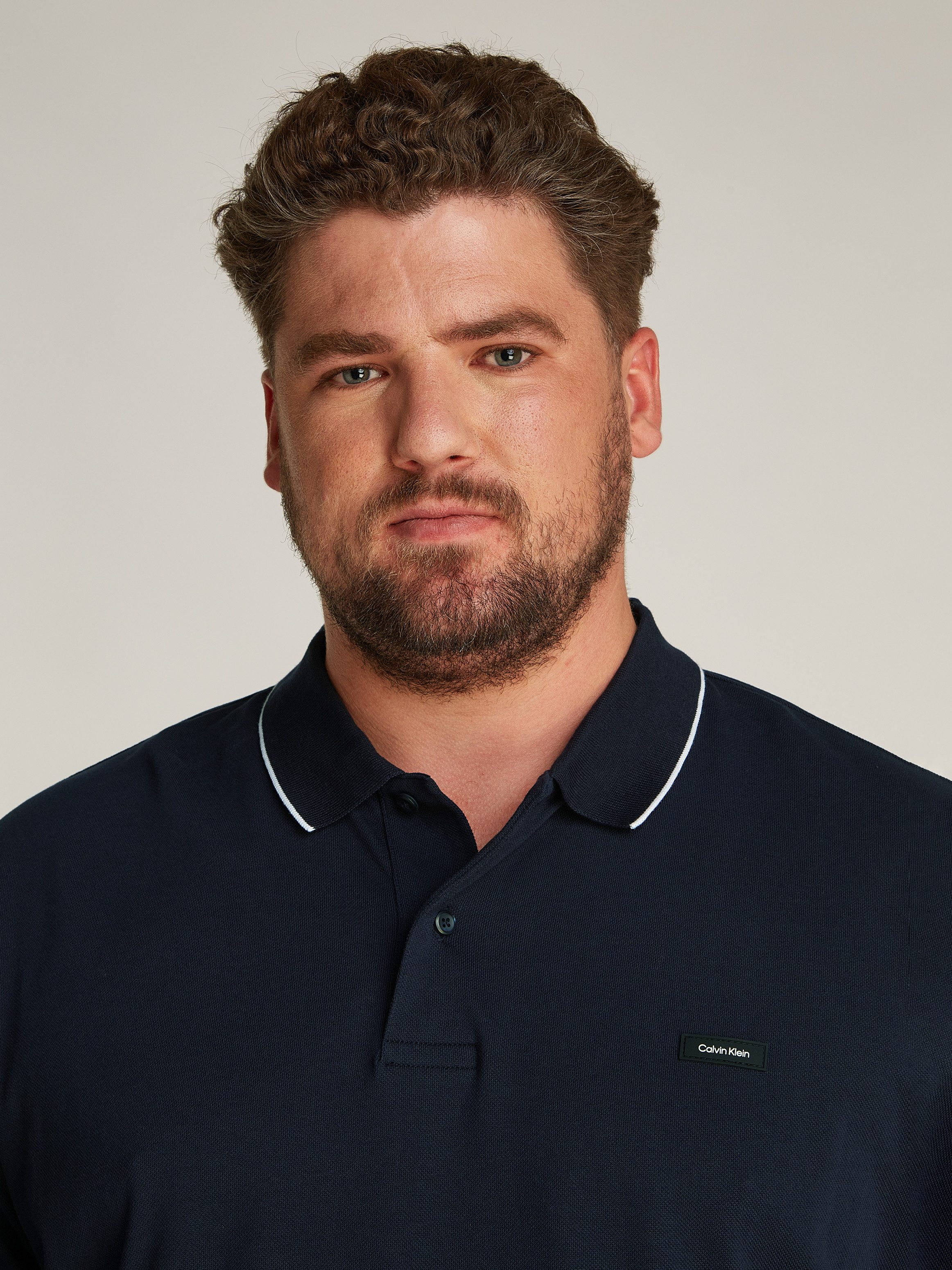 Calvin Klein Big&Tall Langarm-Poloshirt BT_STRETCH PIQUE günstig online kaufen