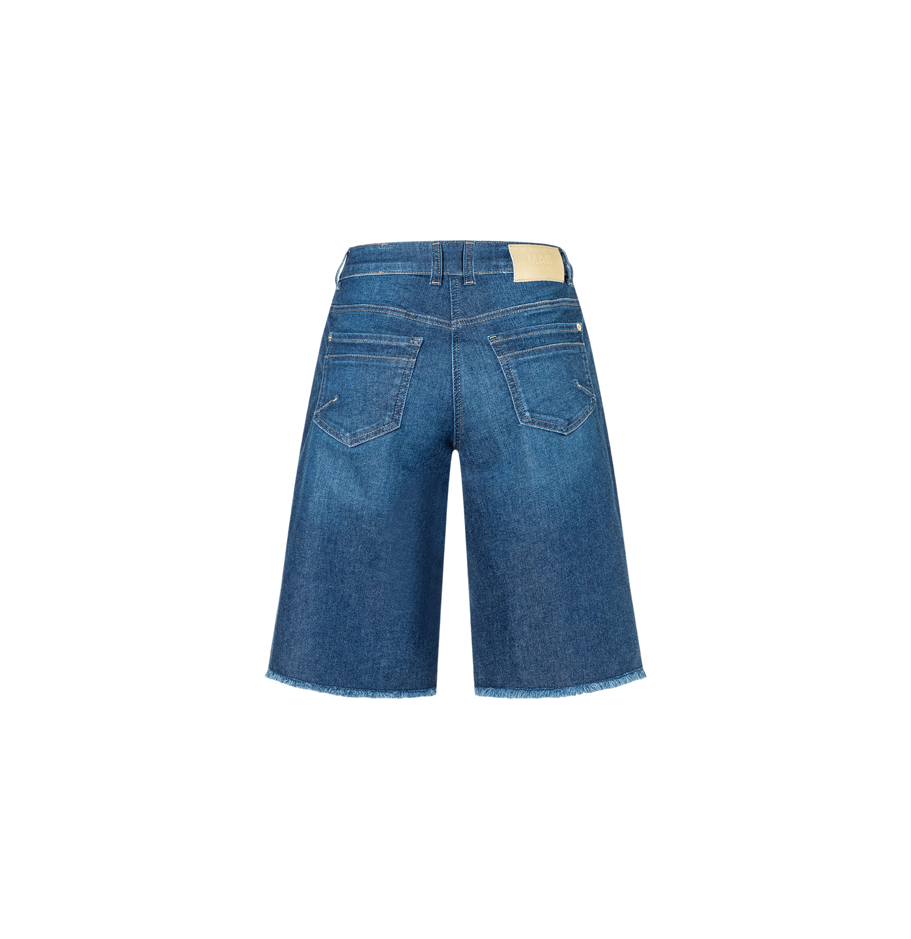 MAC 5-Pocket-Jeans blau, Casual, Baumwolle, Unifarben, Weit, Hoch