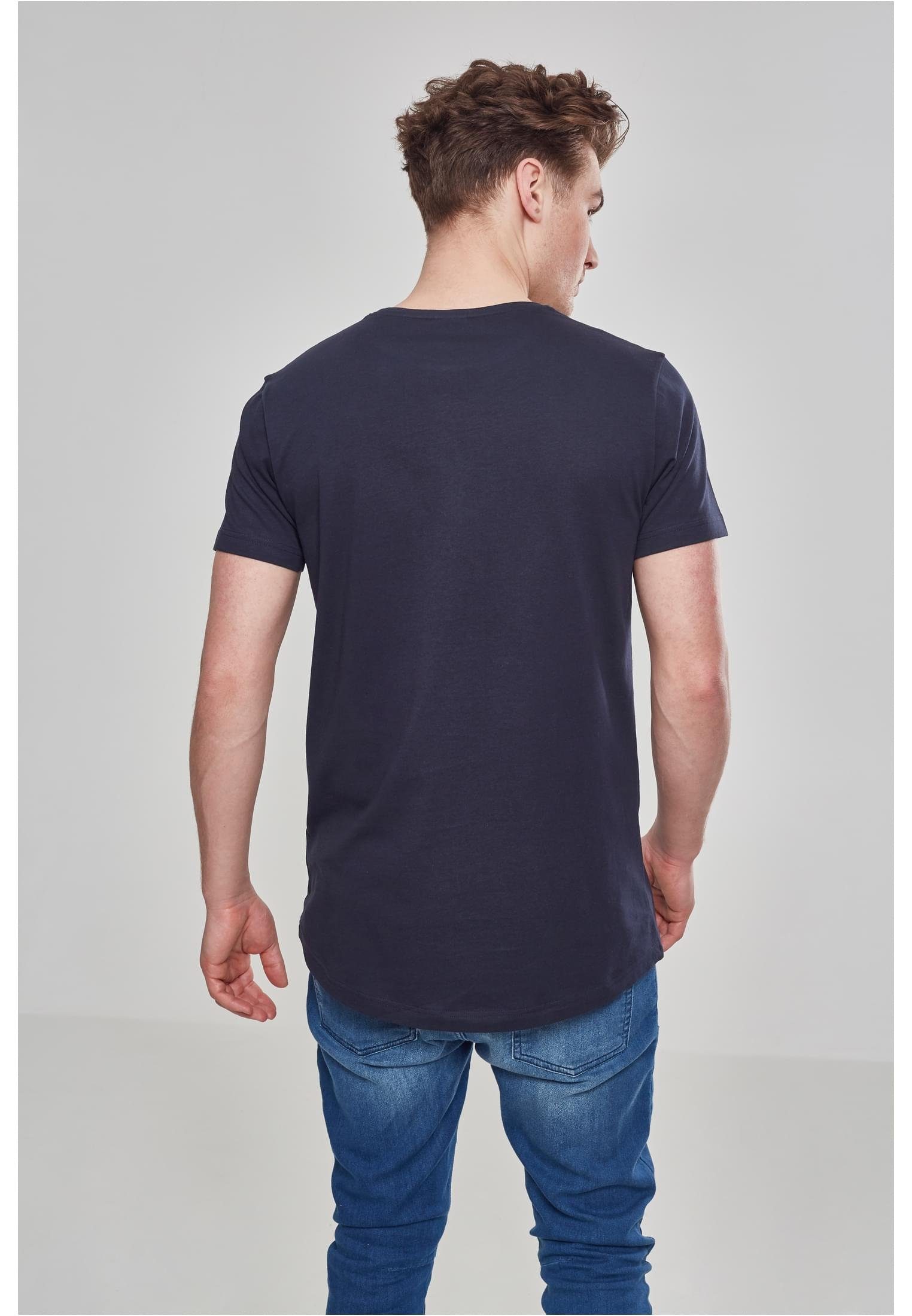 URBAN CLASSICS Kurzarmshirt navy Tee Shaped Long (1-tlg) Herren