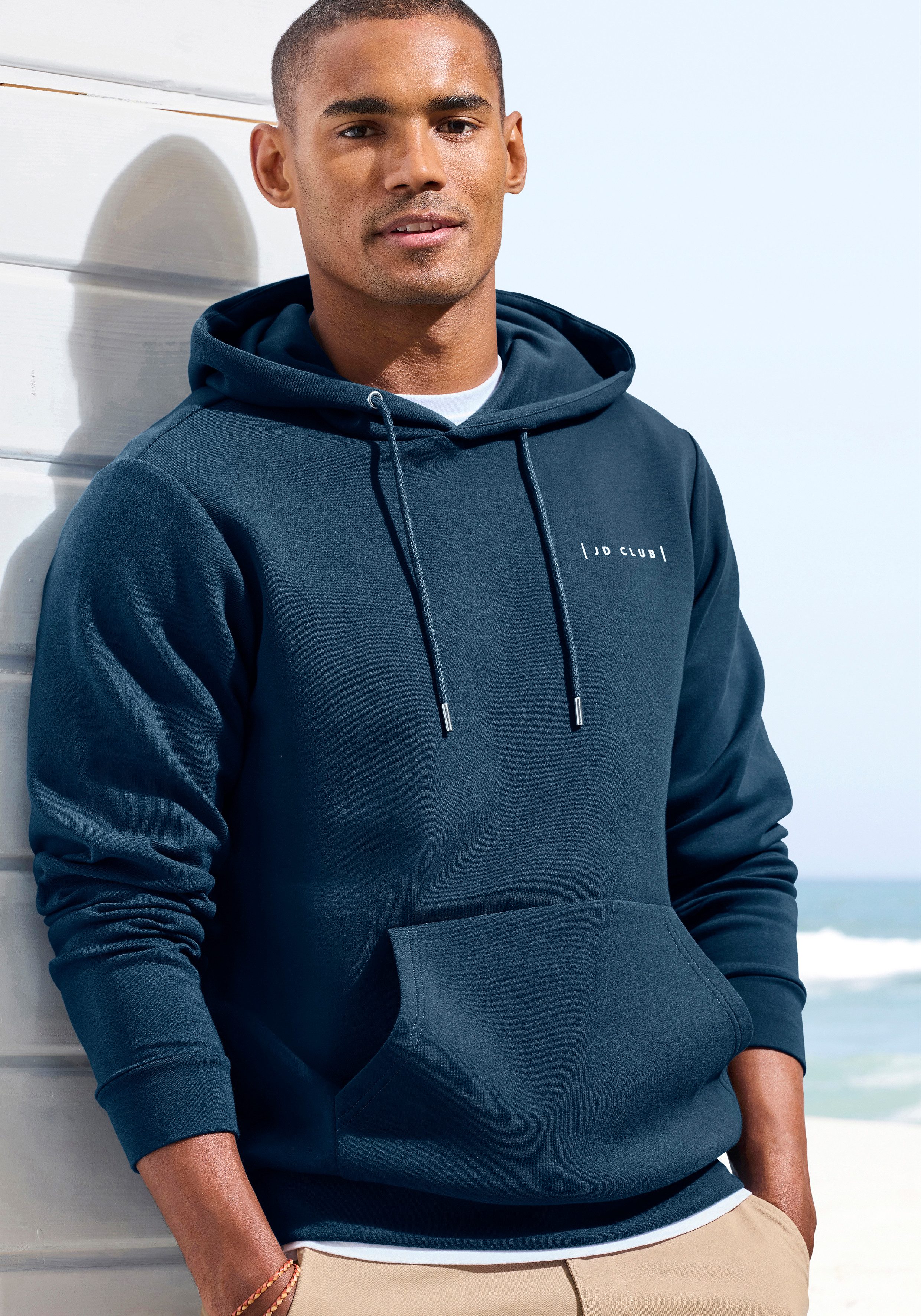 John Devin Hoodie hochwertige Qualität mit dezentem Logodruck vorn