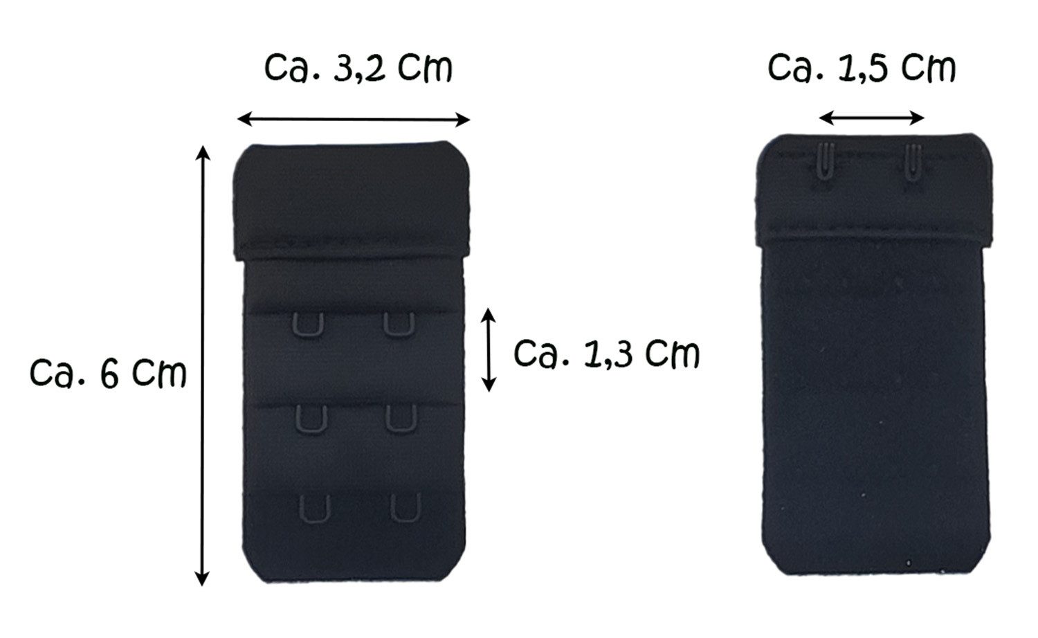 varivendo BH-Verlängerung 3er Set 2-reihig, 32 mm schwarz (Stück, 3 St), BH-Verlängerung BH-Extender BH-Verlängerungsstück BH-Erweiterung B
