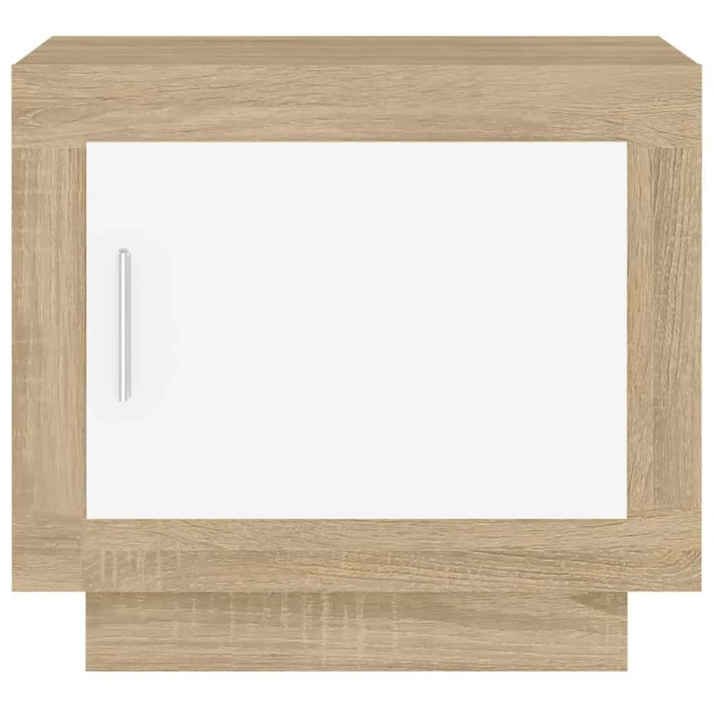 (1-St) Couchtisch Weiß Holzwerkstoff 51x50x45 cm vidaXL Sonoma-Eiche und und Couchtisch Sonoma-Eiche Weiß | Sonoma-Eiche Weiß und
