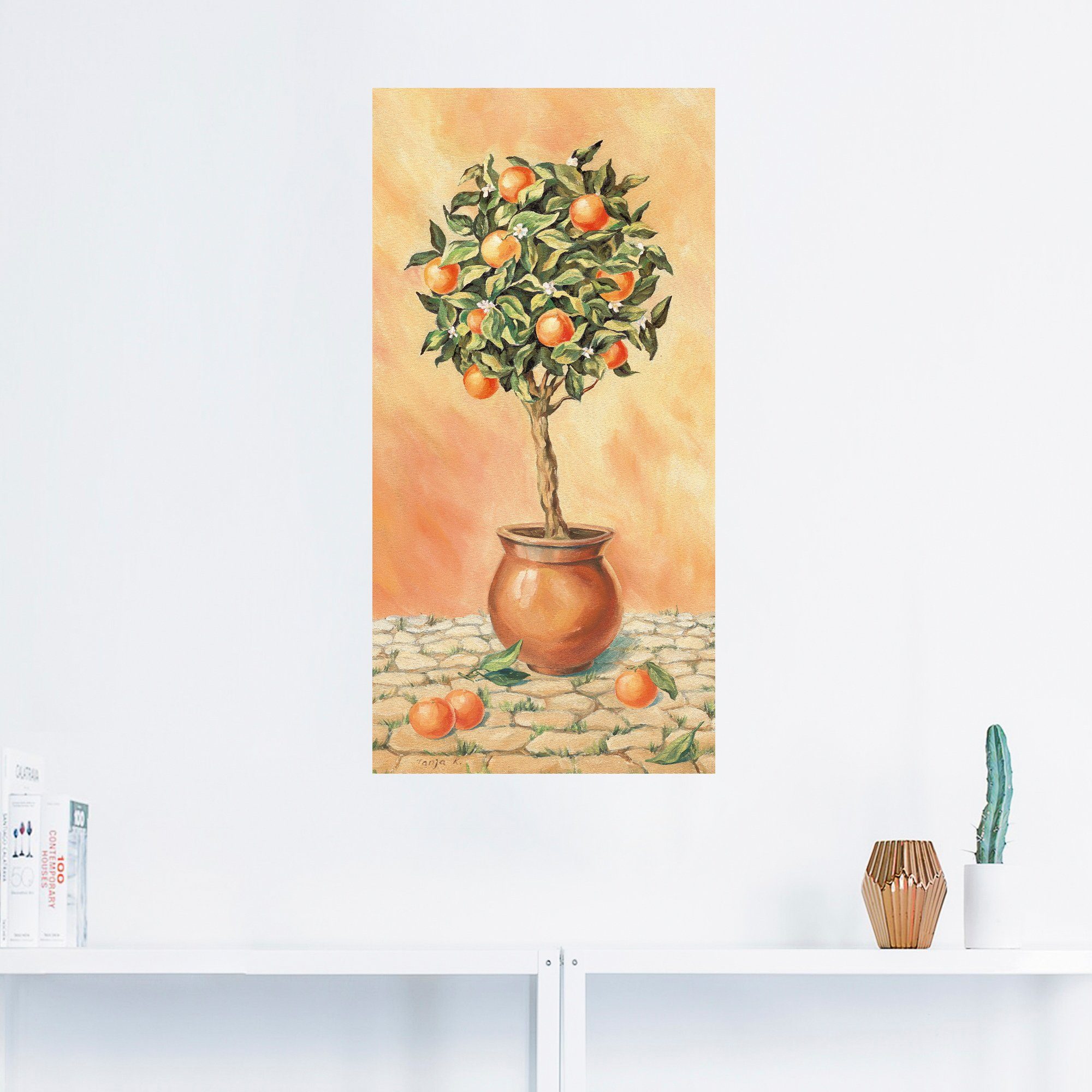 Artland Wandbild Orangenbaum Pflanzen in (1 Wandaufkleber als Leinwandbild, Größen versch. I, Poster oder St), Alubild