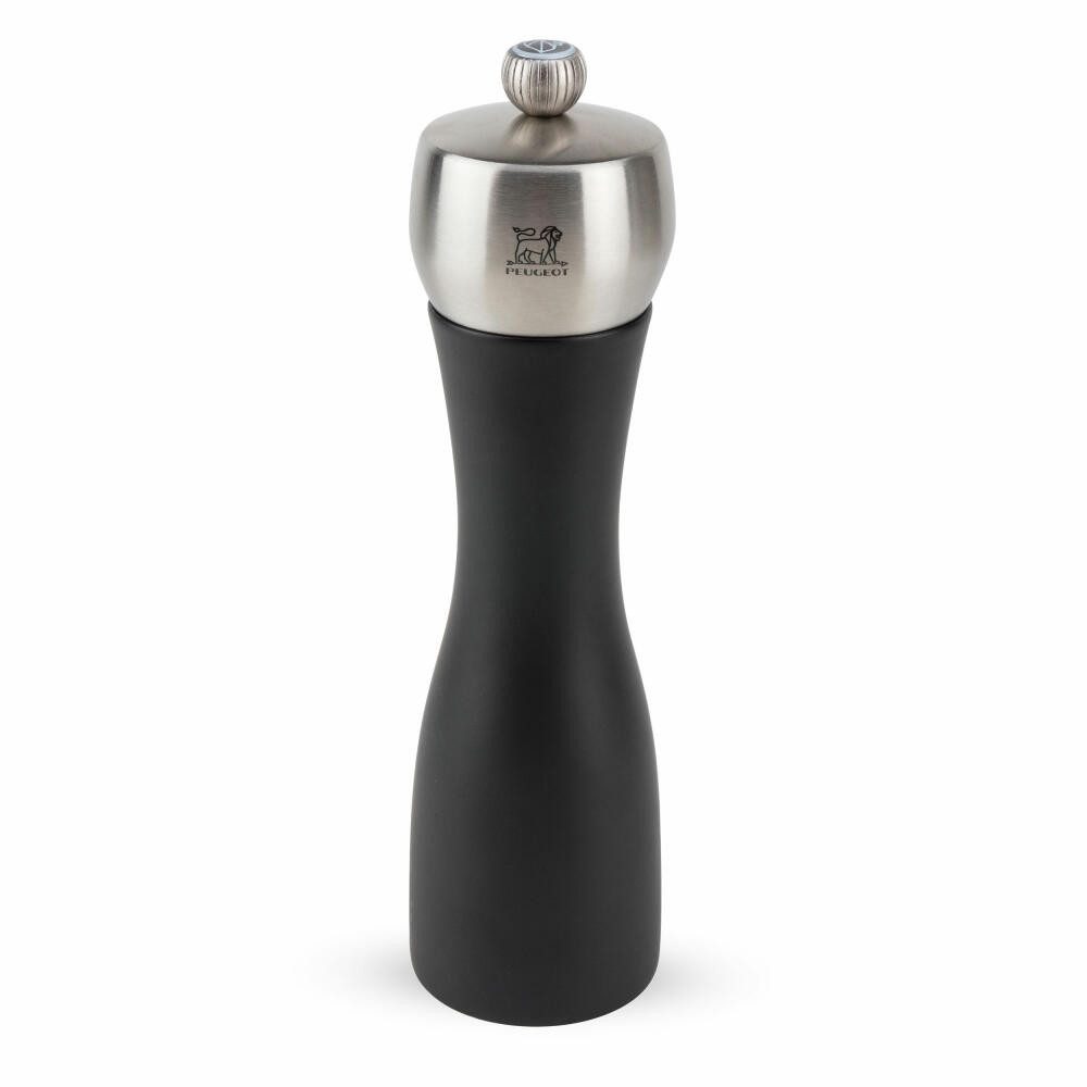PEUGEOT Salzmühle FIDJI 20cm Schwarz Buchenholz Edelstahl Stahlmahlwer Manuell Manuell