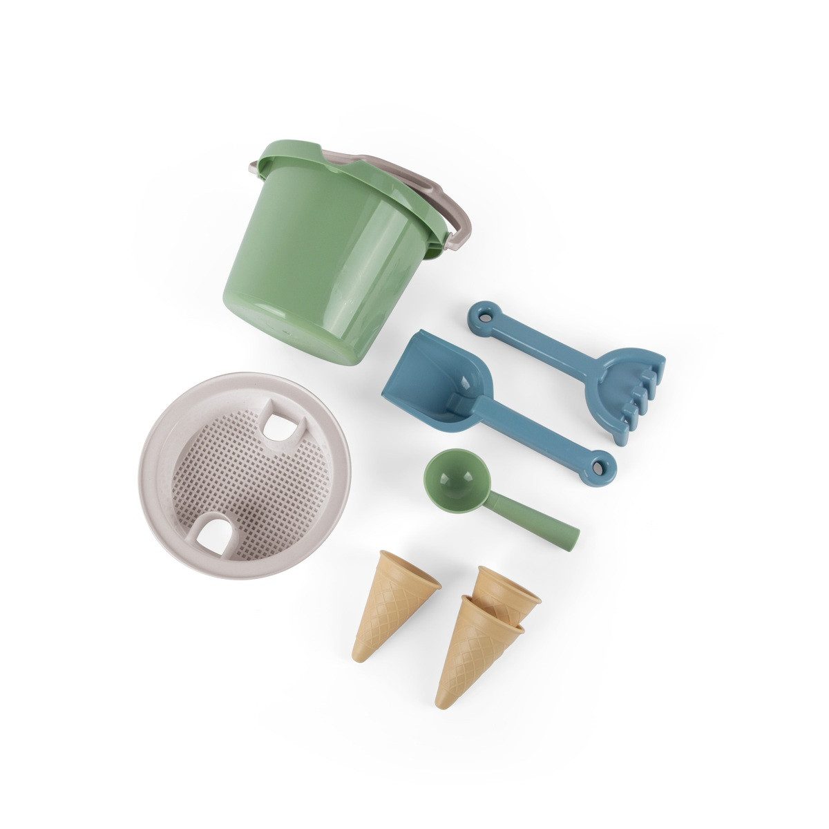 dantoy Sandform-Set Sandspielzeug Sandspiel-Set Thorbjorn 8-teilig grün günstig online kaufen