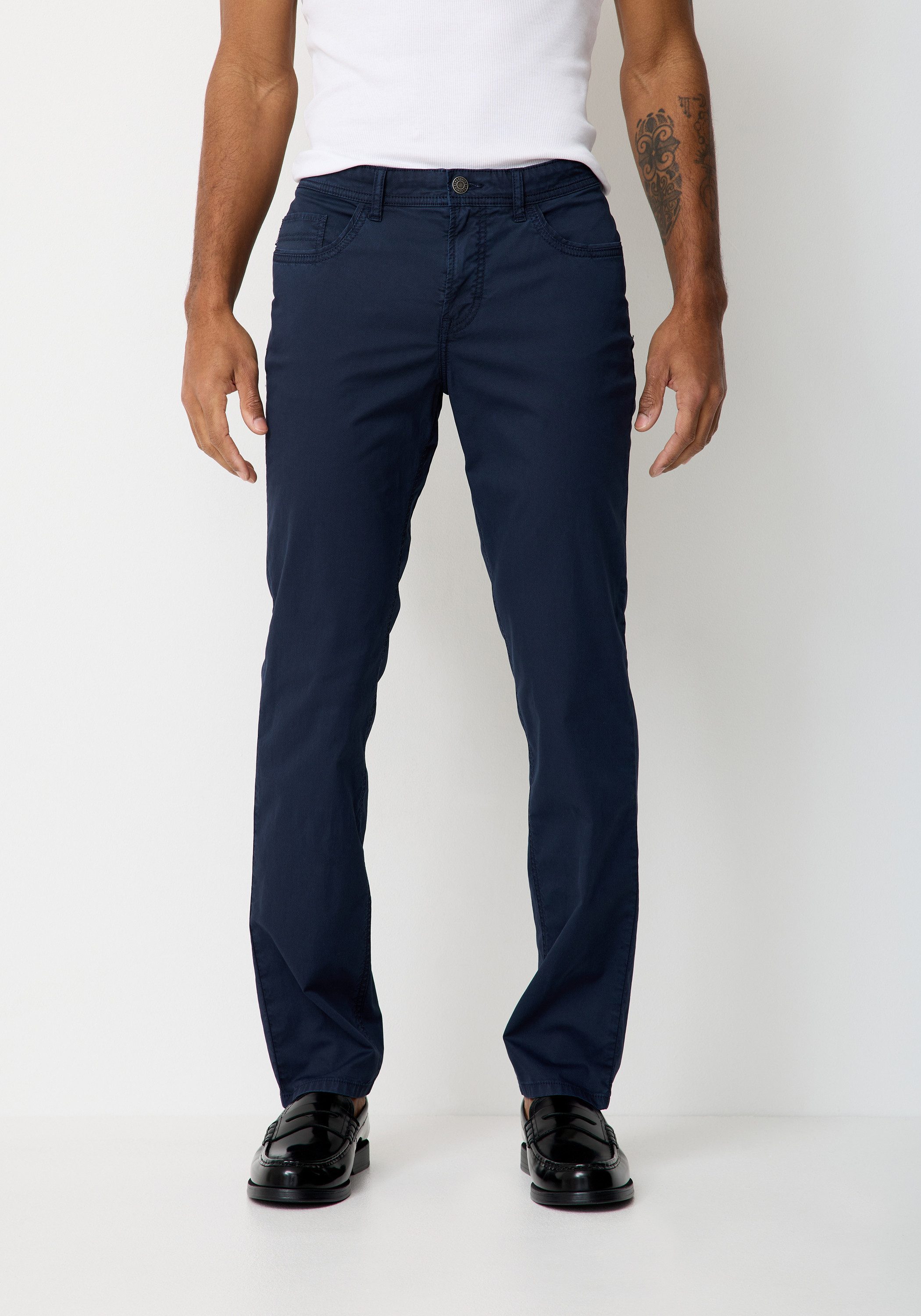 Paddock's Stoffhose PIPE Slim-Fit Hose mit Print-Muster und Komfort Stretch