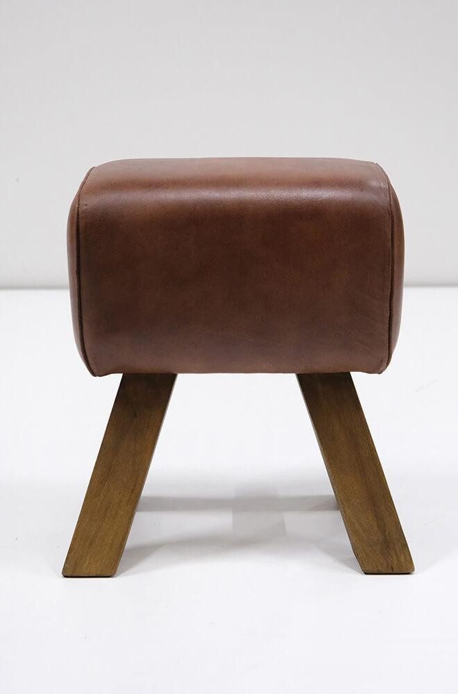 Vintagehaus Hocker Vintage Leder Gym Retrohocker Turnbock