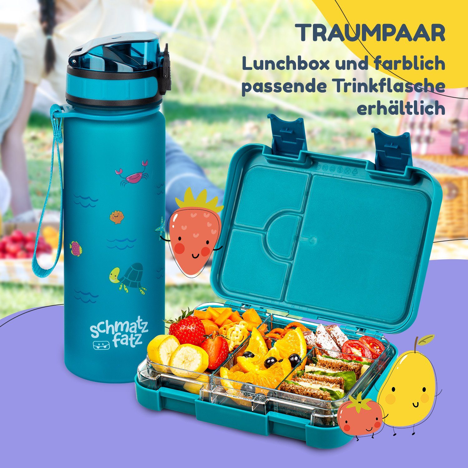 Klarstein Frischhaltedose junior Petrol (Packung) Kunststoff, Sea Lunchbox